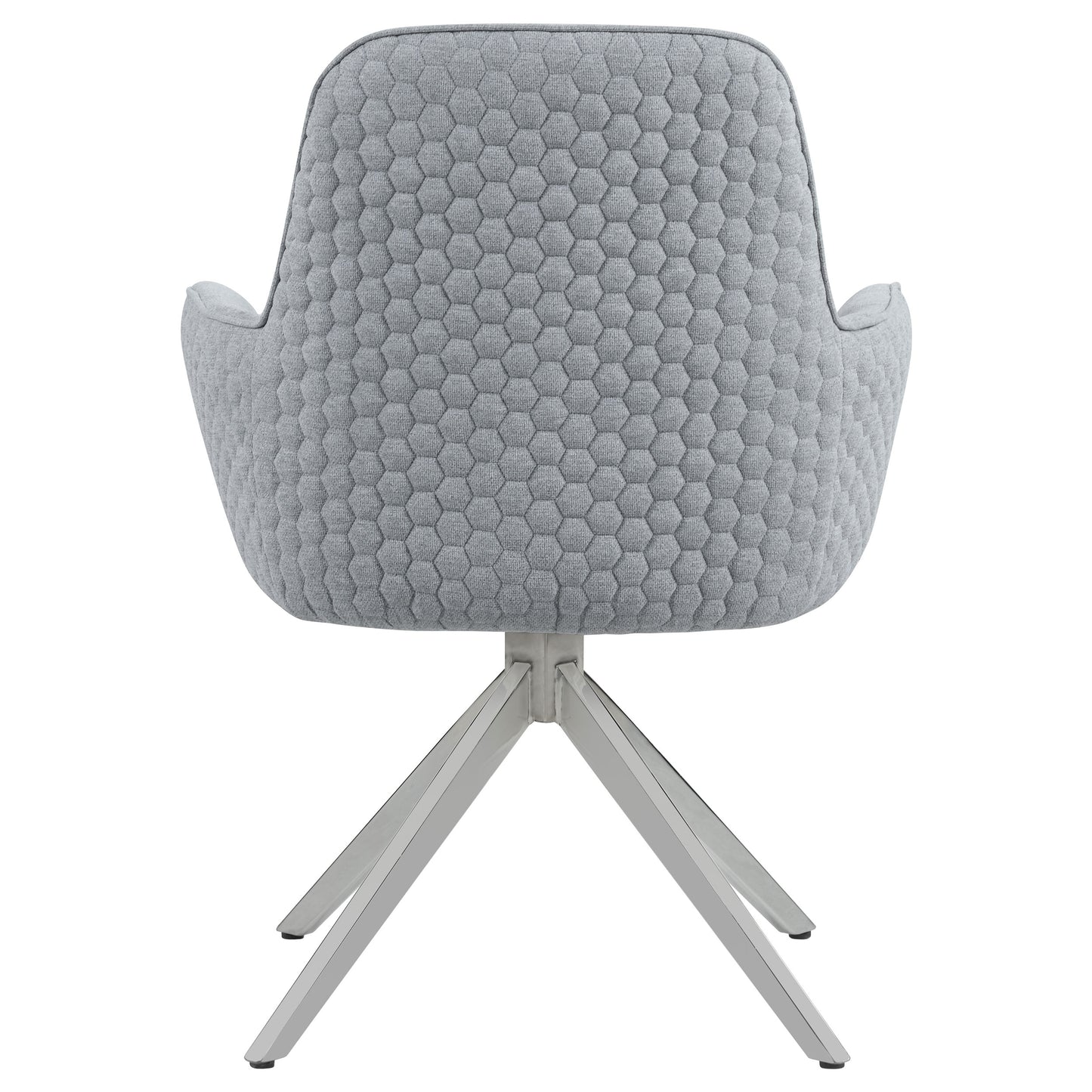 Abby Flare Arm Side Chair Light Grey and Chrome