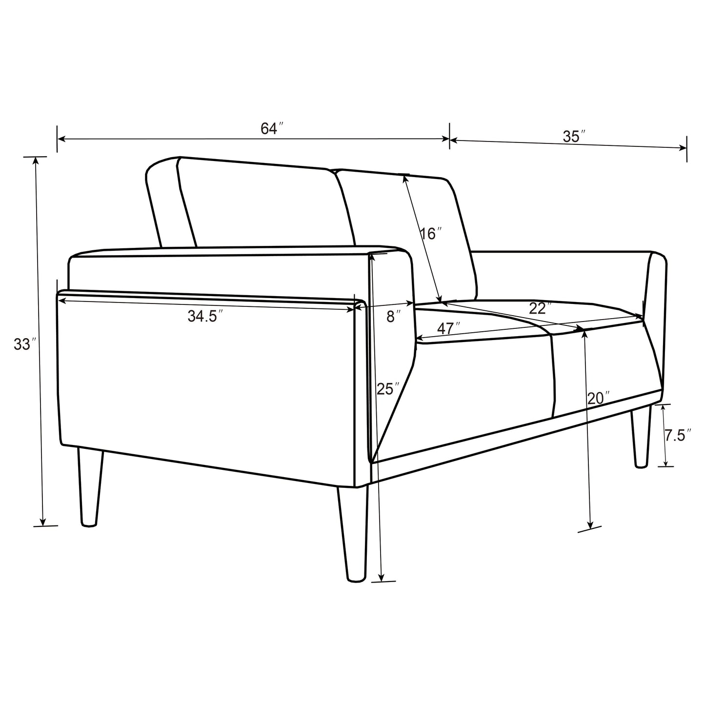 Rilynn 3-piece Upholstered Track Arms Sofa Set Grey