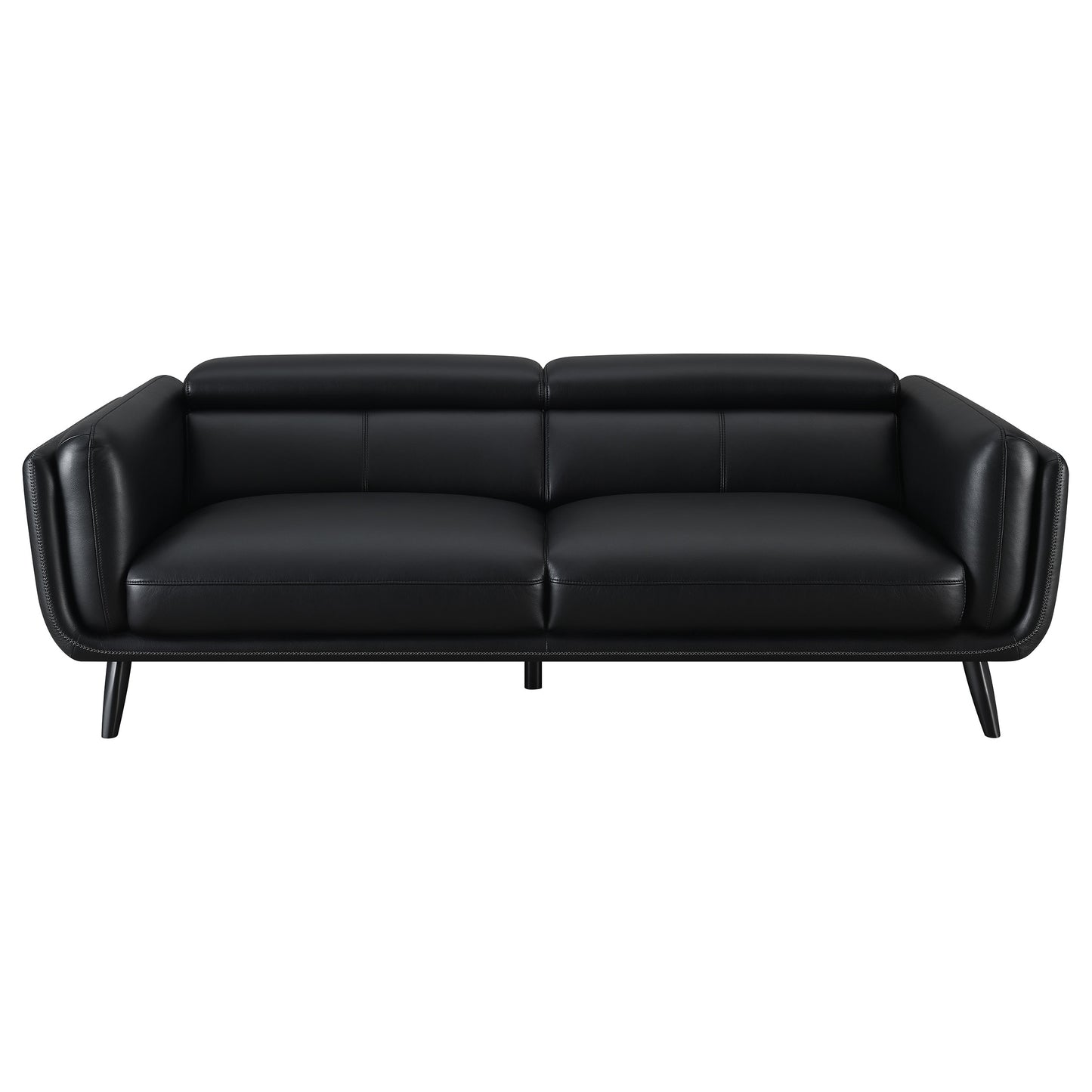 Shania Track Arms Sofa with Tapered Legs Black