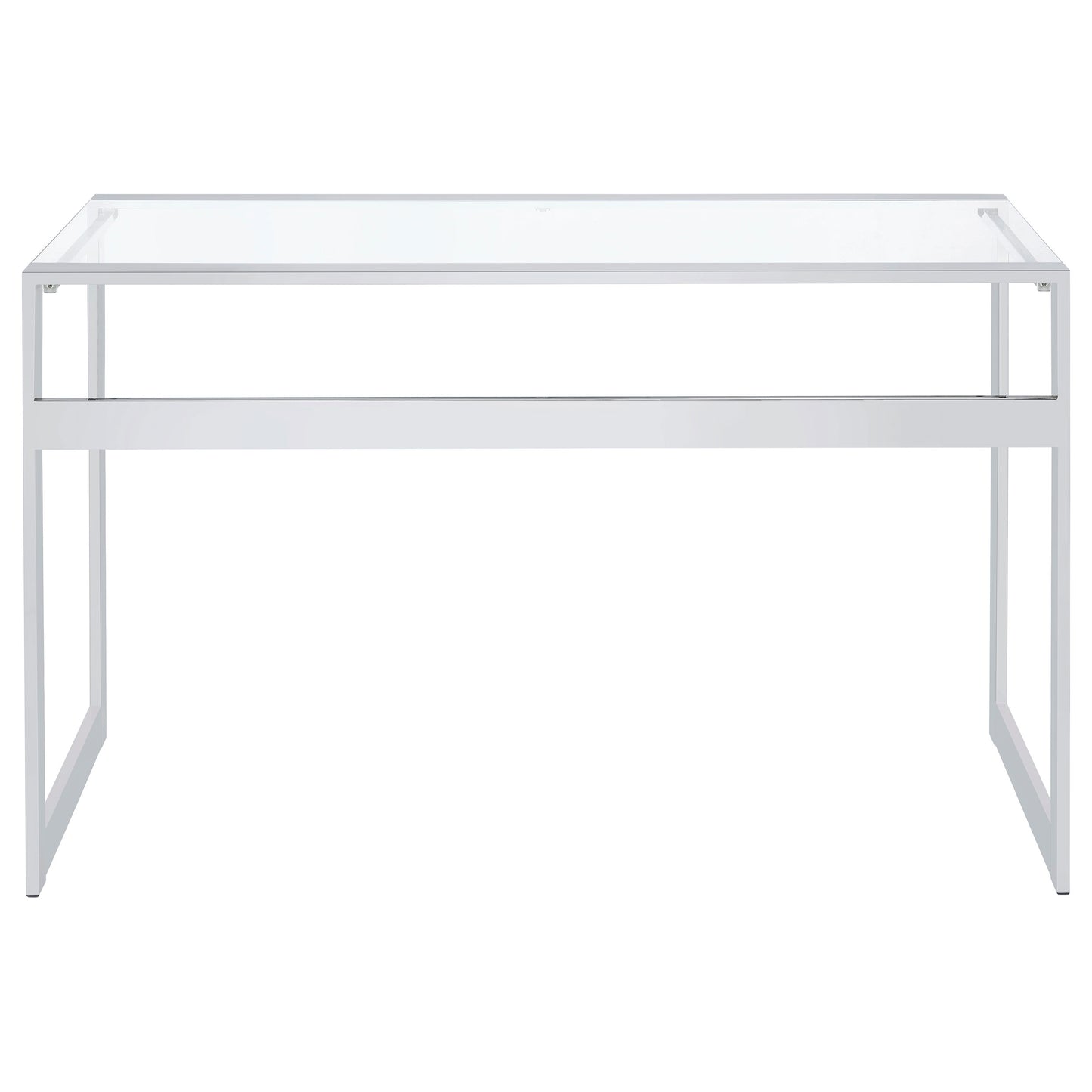 Hartford Glass Top Writing Desk Chrome