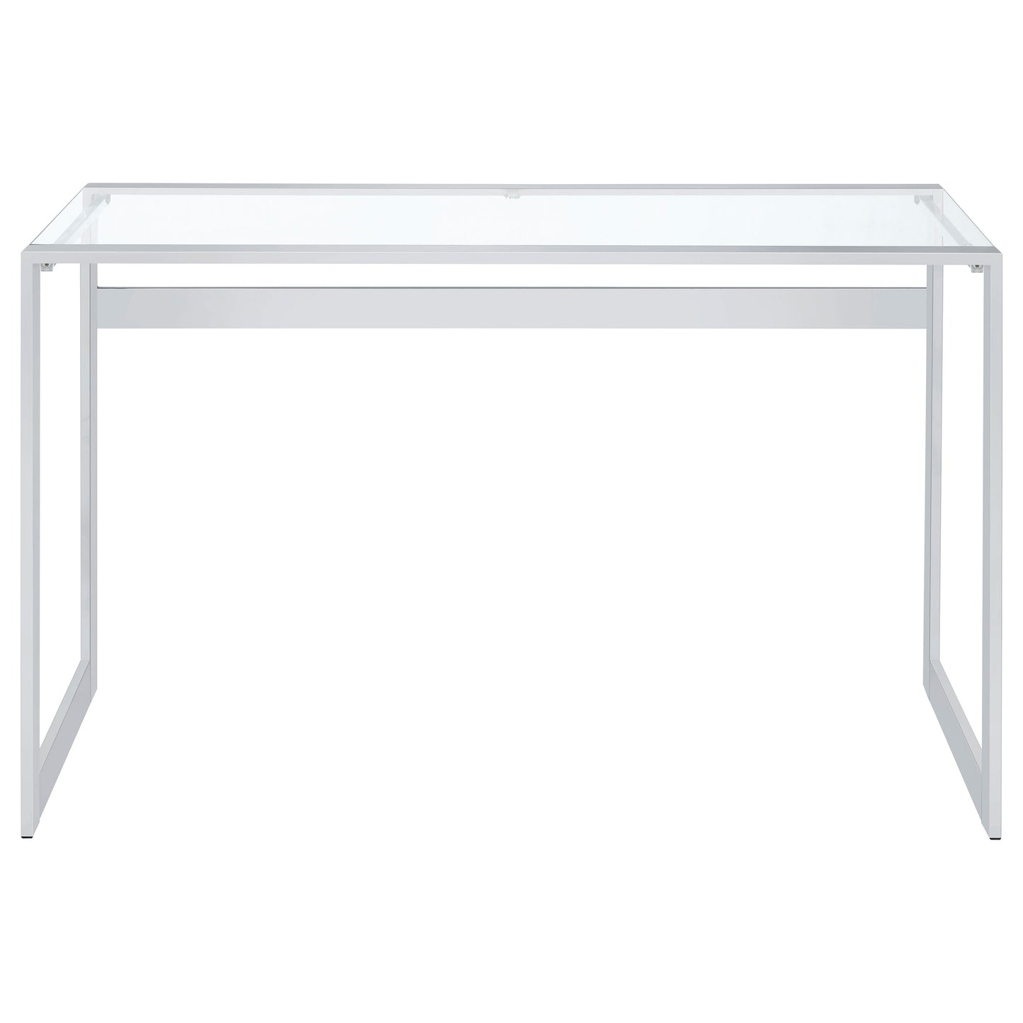 Hartford Glass Top Writing Desk Chrome