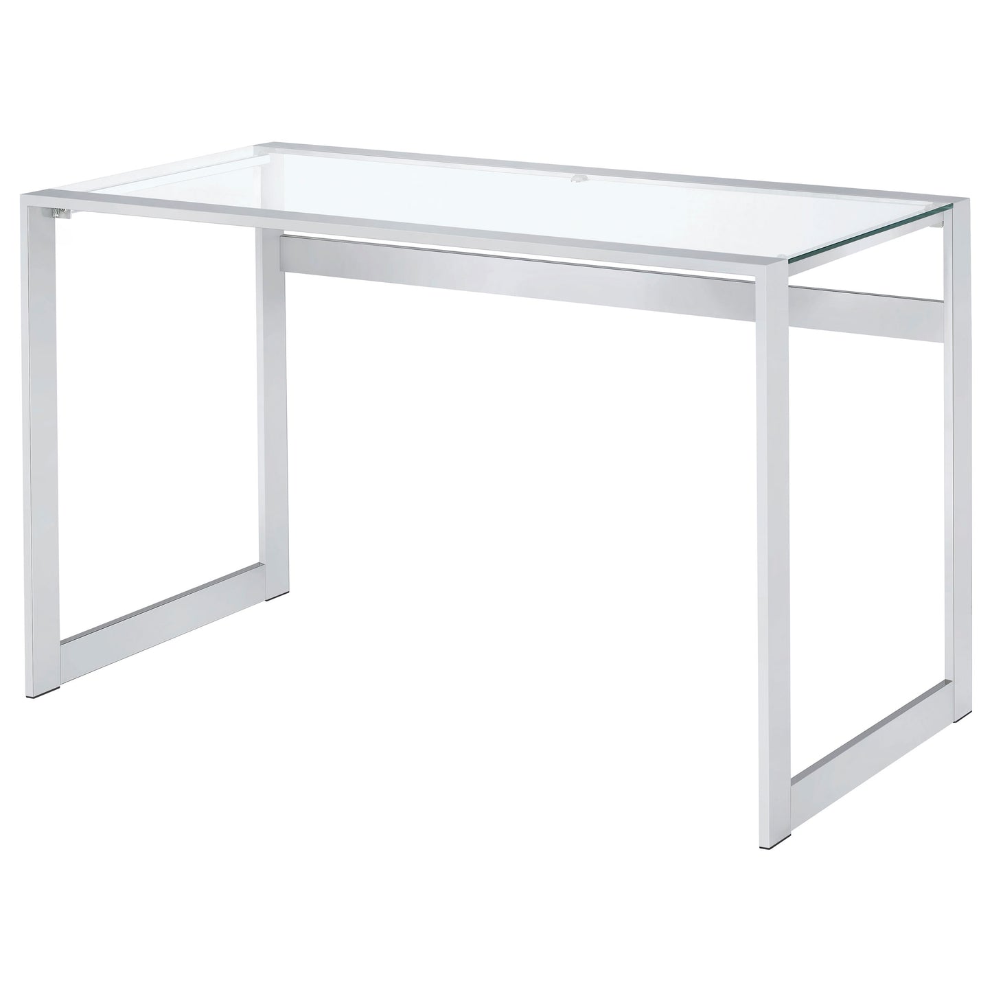 Hartford Glass Top Writing Desk Chrome