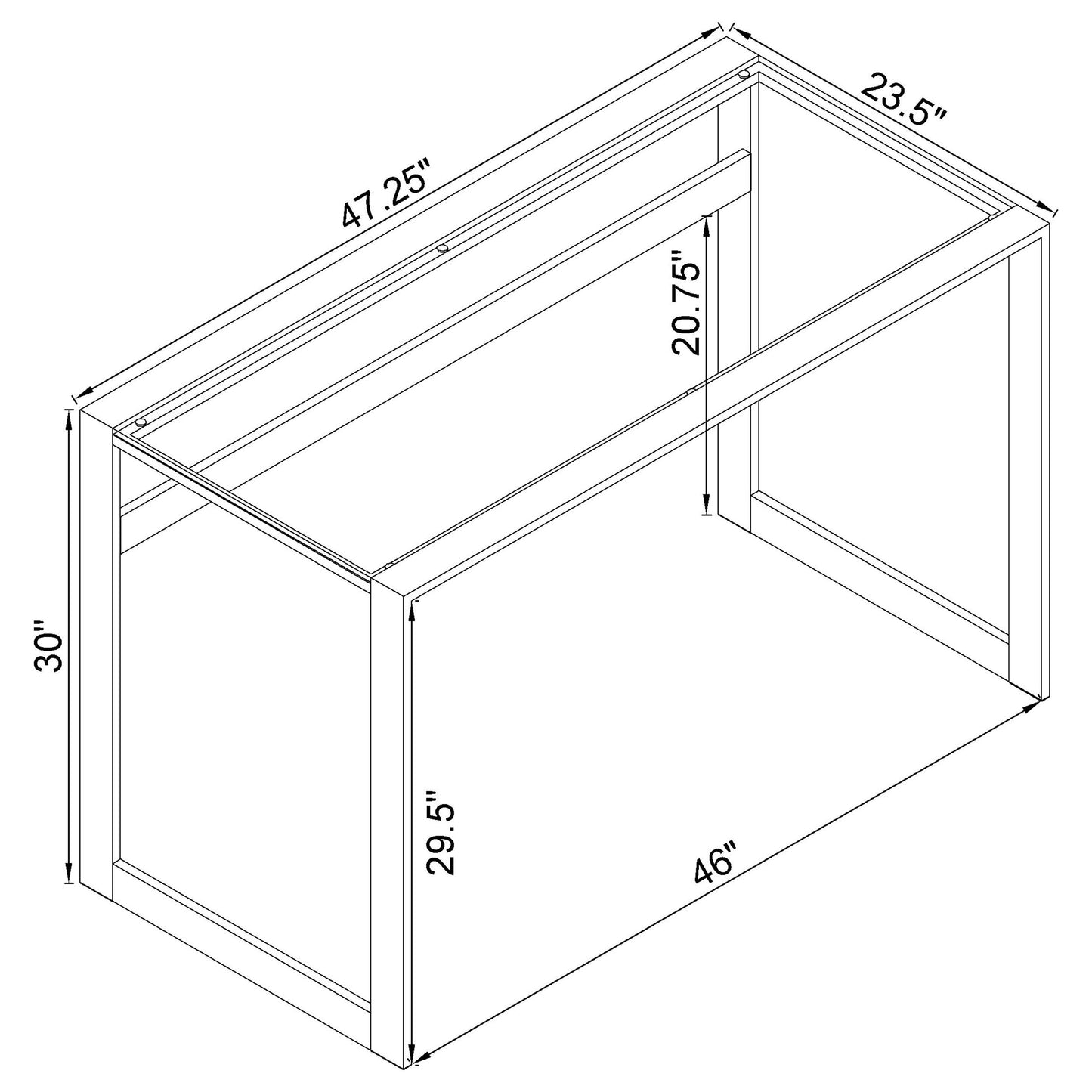 Hartford Glass Top Writing Desk Chrome