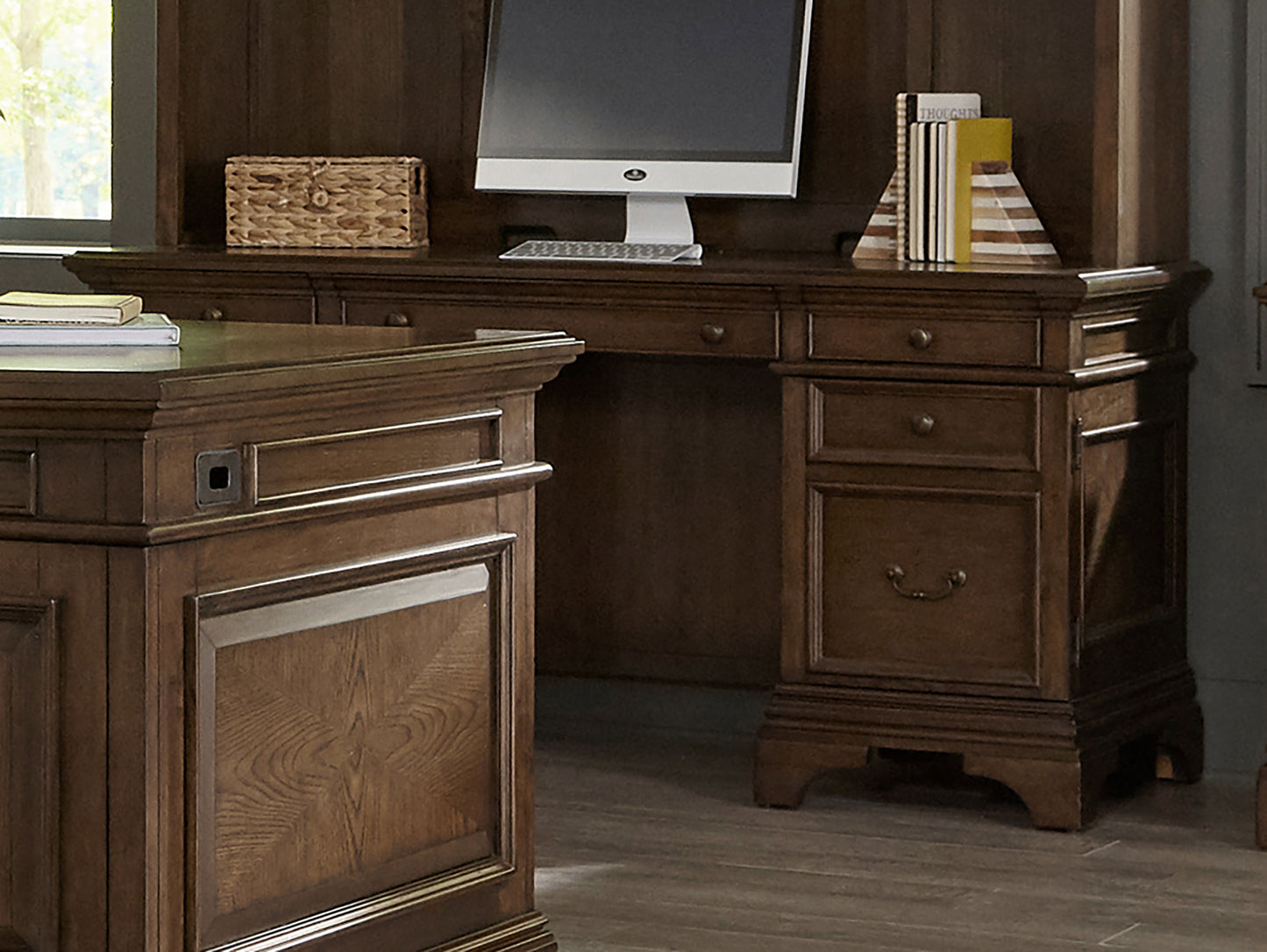 Hartshill Credenza with Power Outlet Burnished Oak