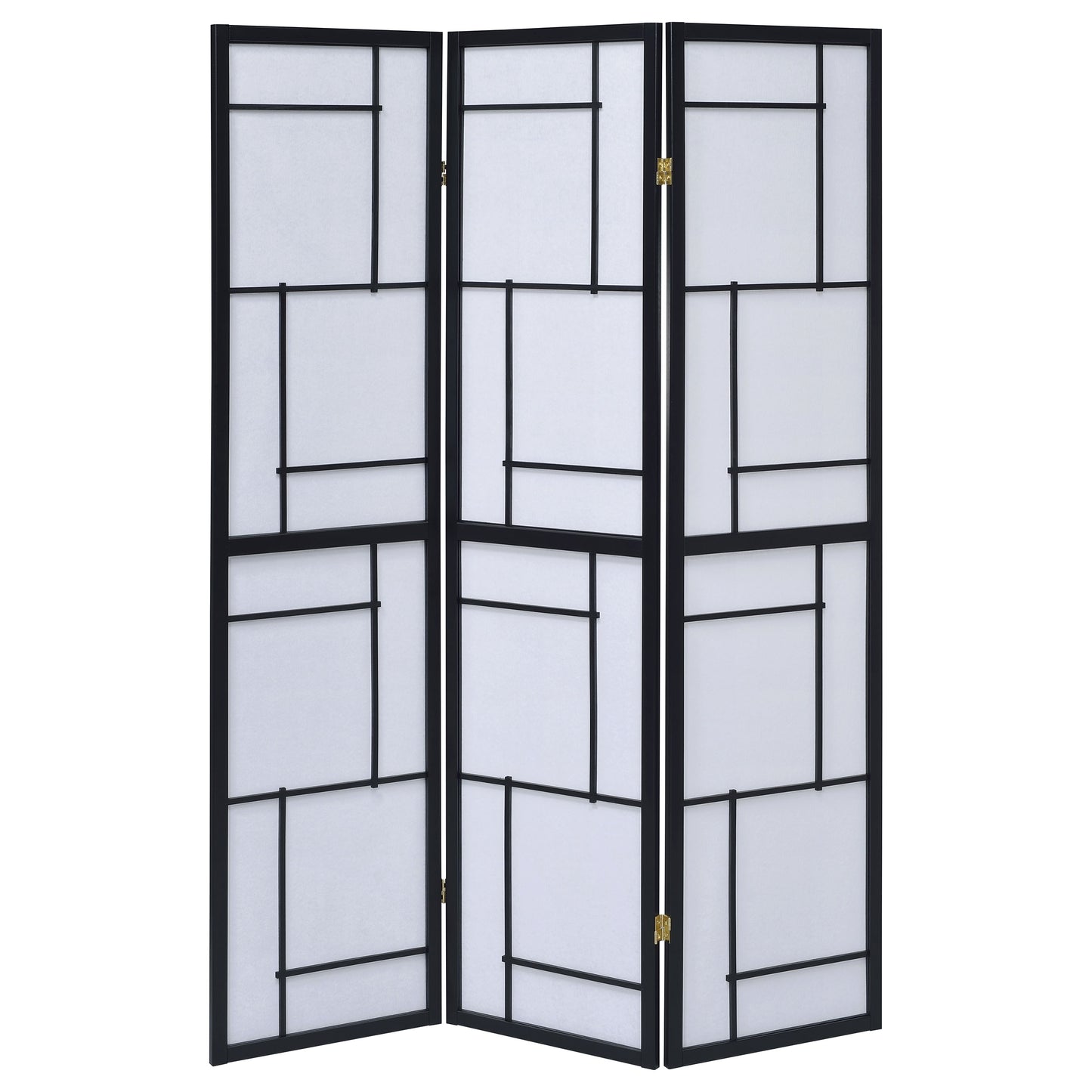 Damis 3-panel Folding Floor Screen Black and White