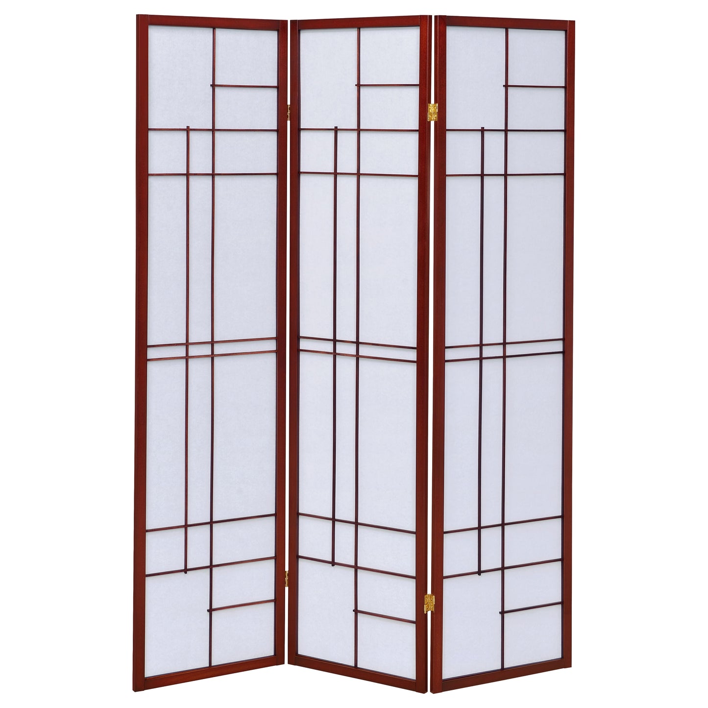 Katerina 3-panel Folding Floor Screen White and Cherry