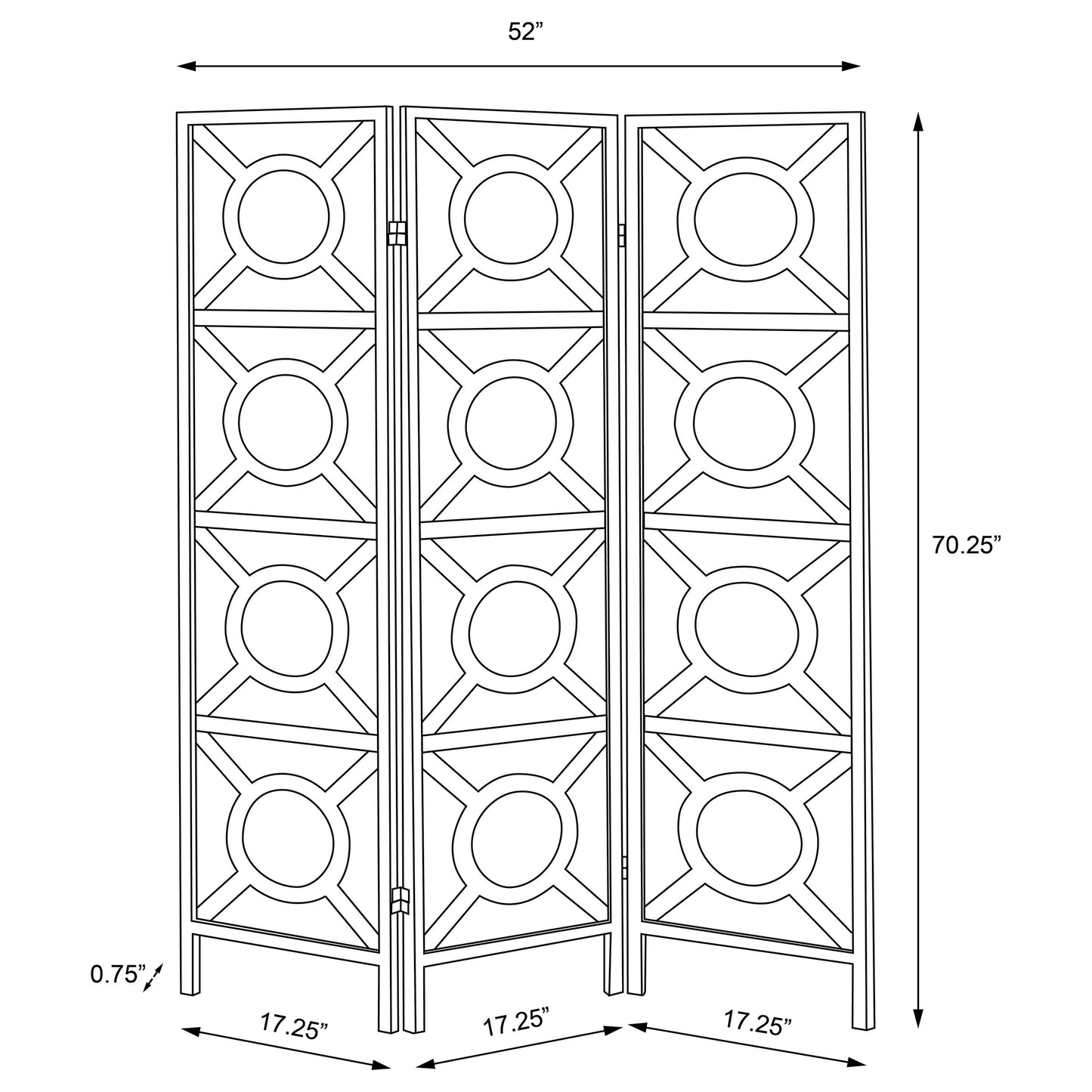 Vulcan 3-panel Geometric Folding Screen Tan and Cappuccino