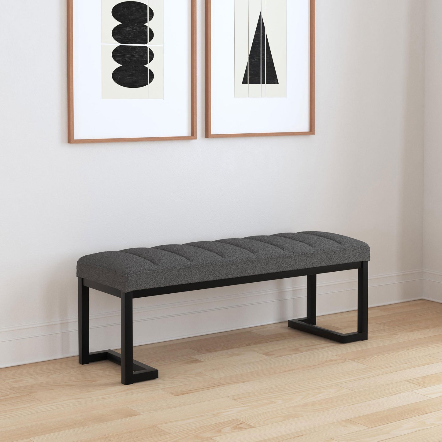 Mesa Upholstered Entryway Accent Bench Charcoal