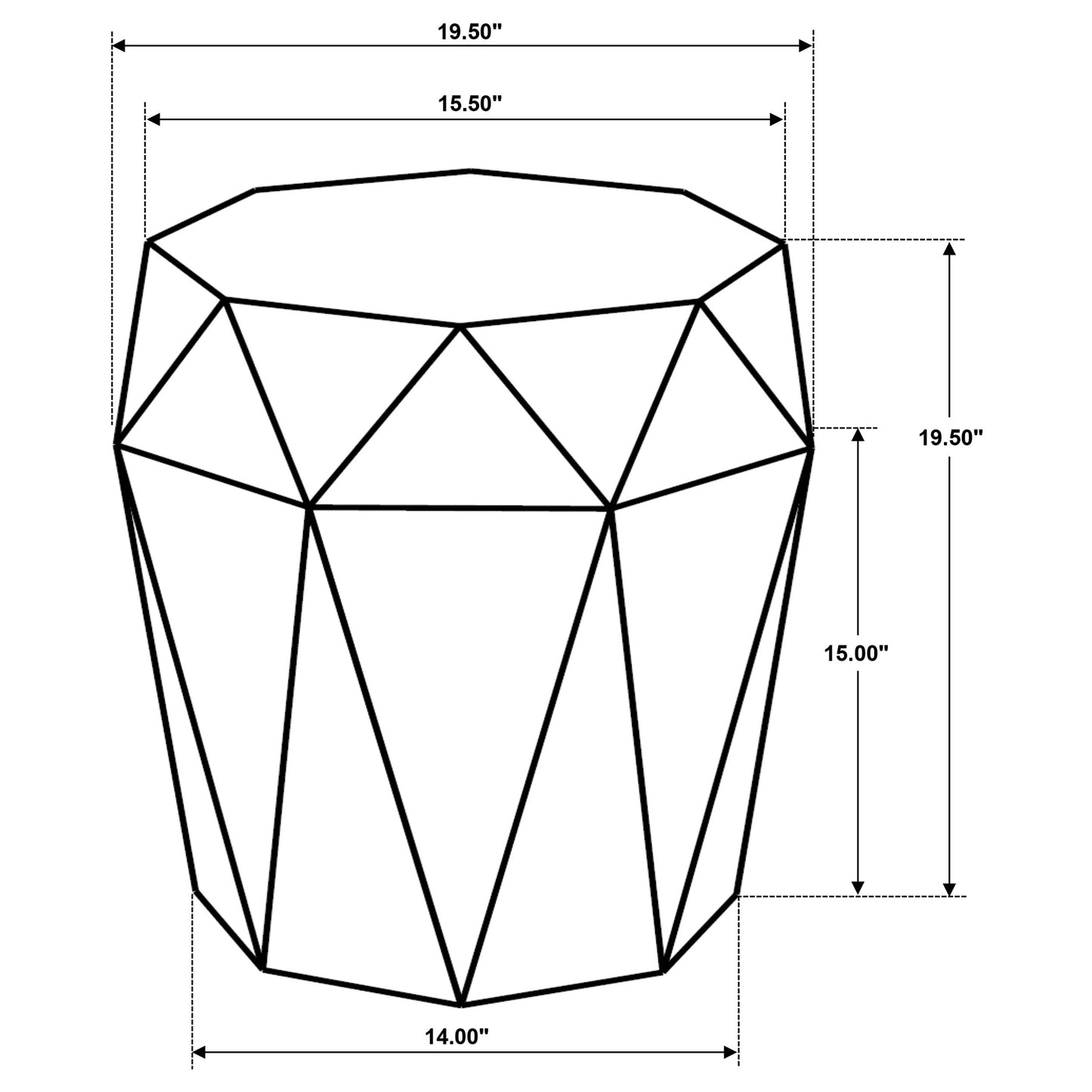 Jacinto Geometric Solid Mango Wood Side Table Grey