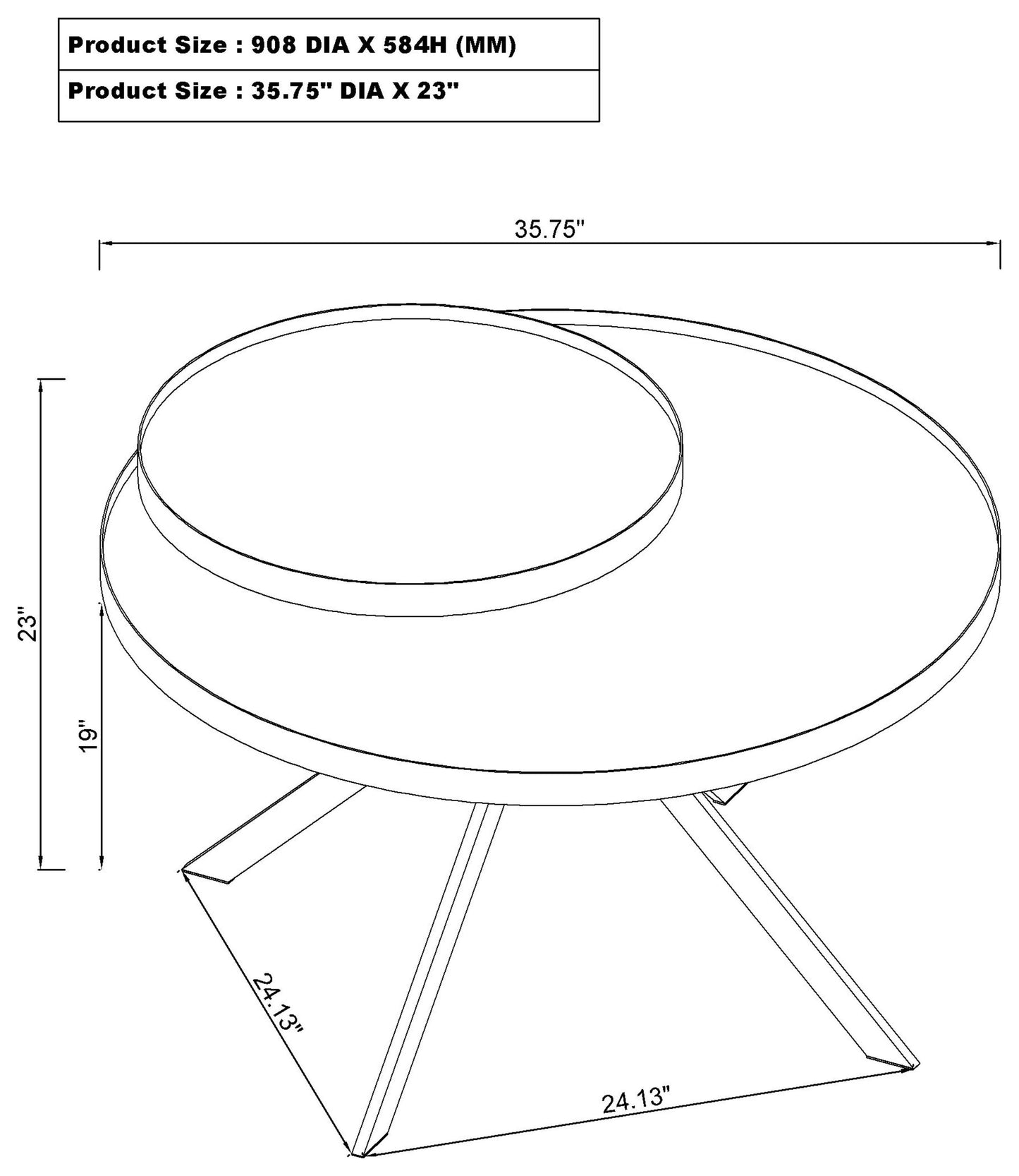 Briggs 2-piece Round Coffee and End Table Set White