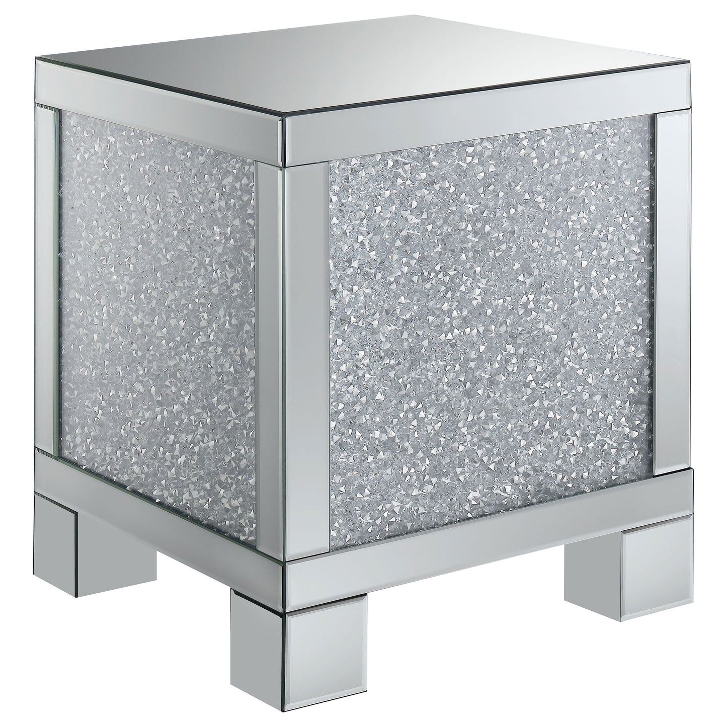 Gillian 2-piece Mirrored Coffee and End Table Set Silver