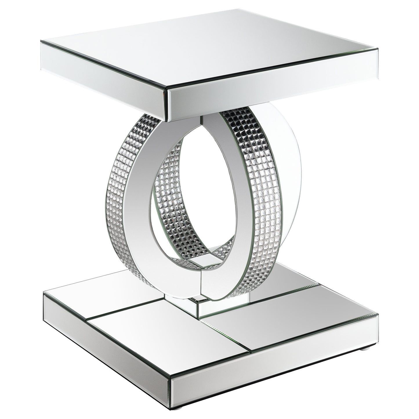 Breena 2-piece Mirrored Coffee and End Table Set Silver