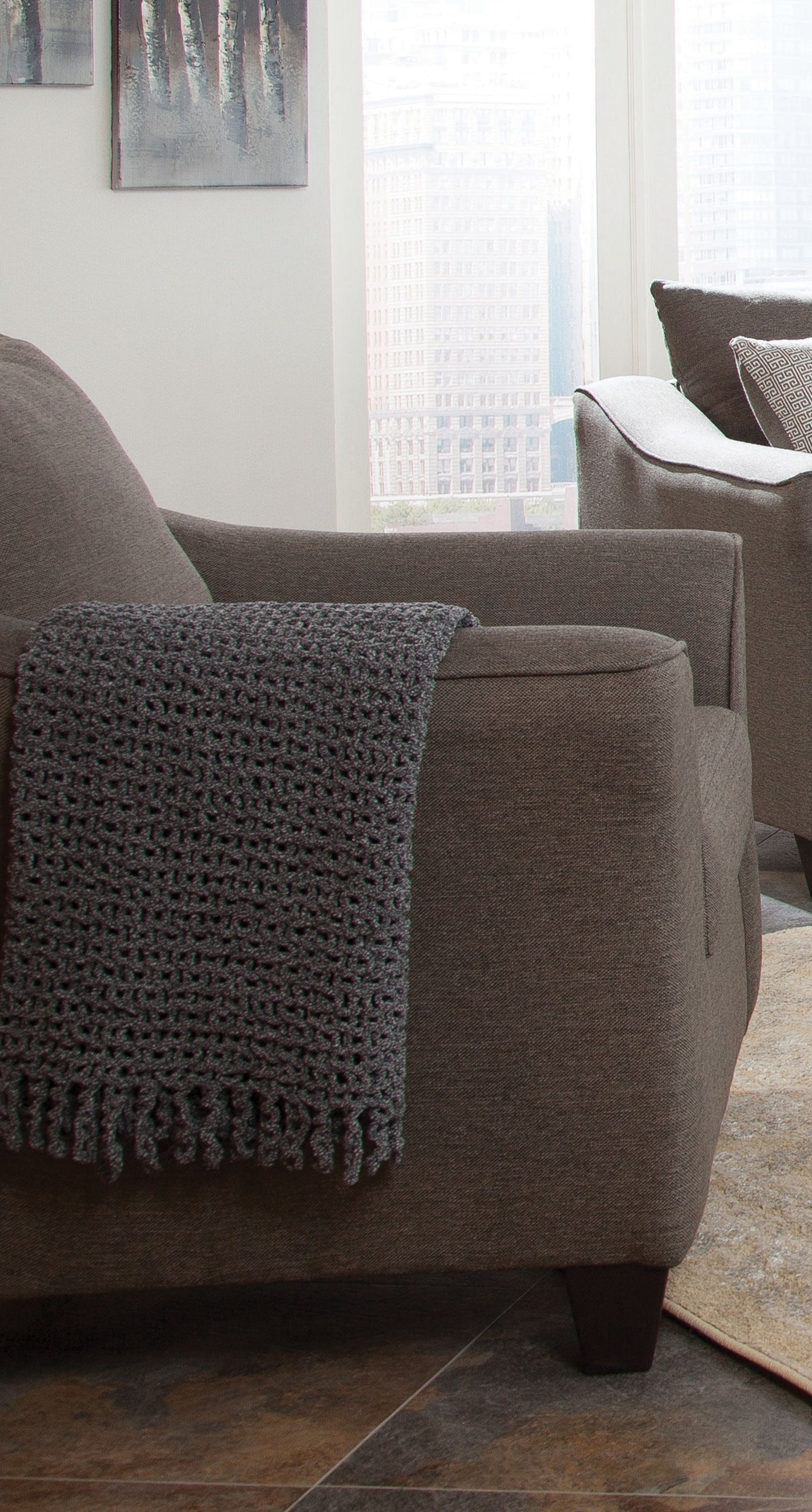Salizar Upholstered Flared Arm Accent Chair Charcoal Grey