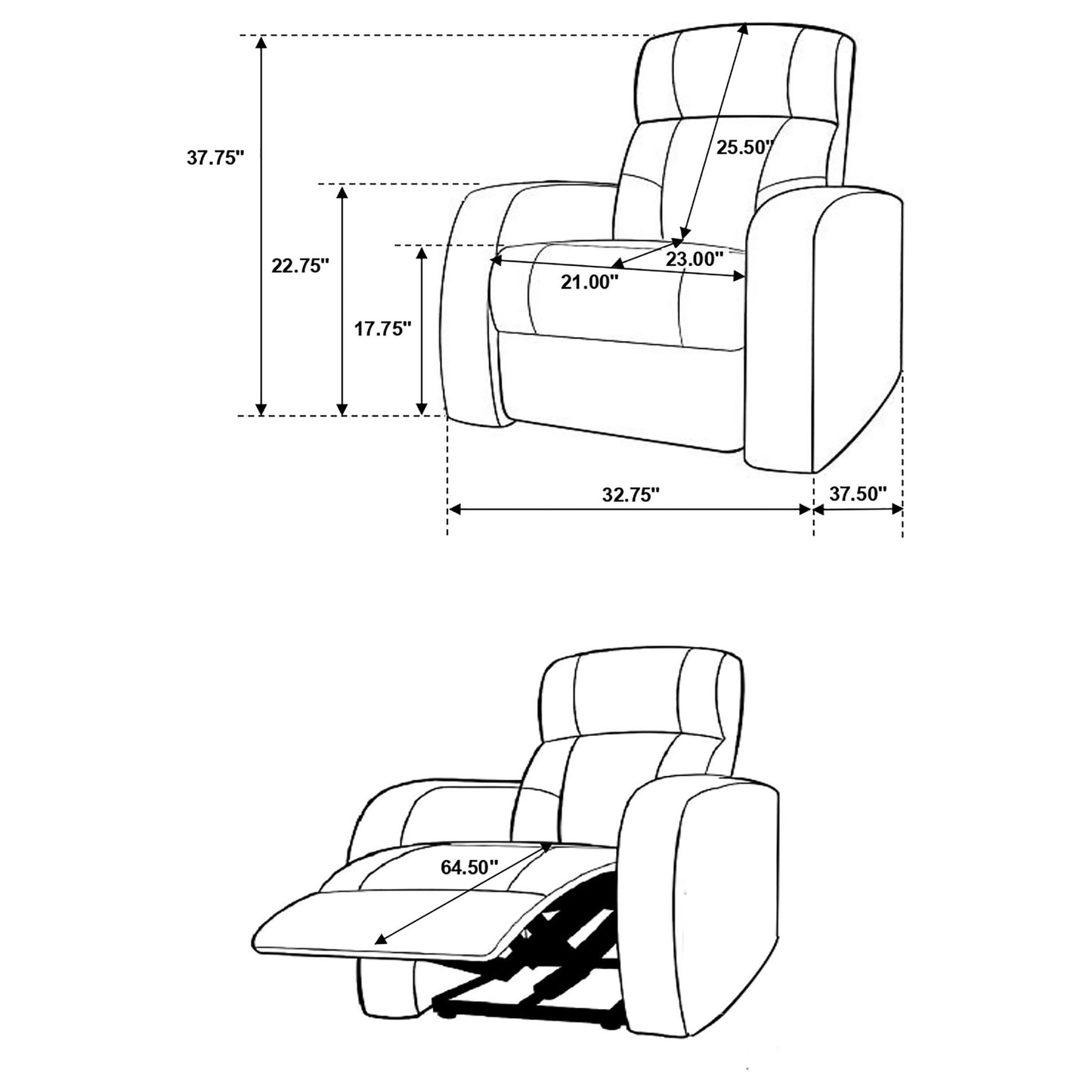 Cyrus 5-piece Upholstered Home Theater Seating
