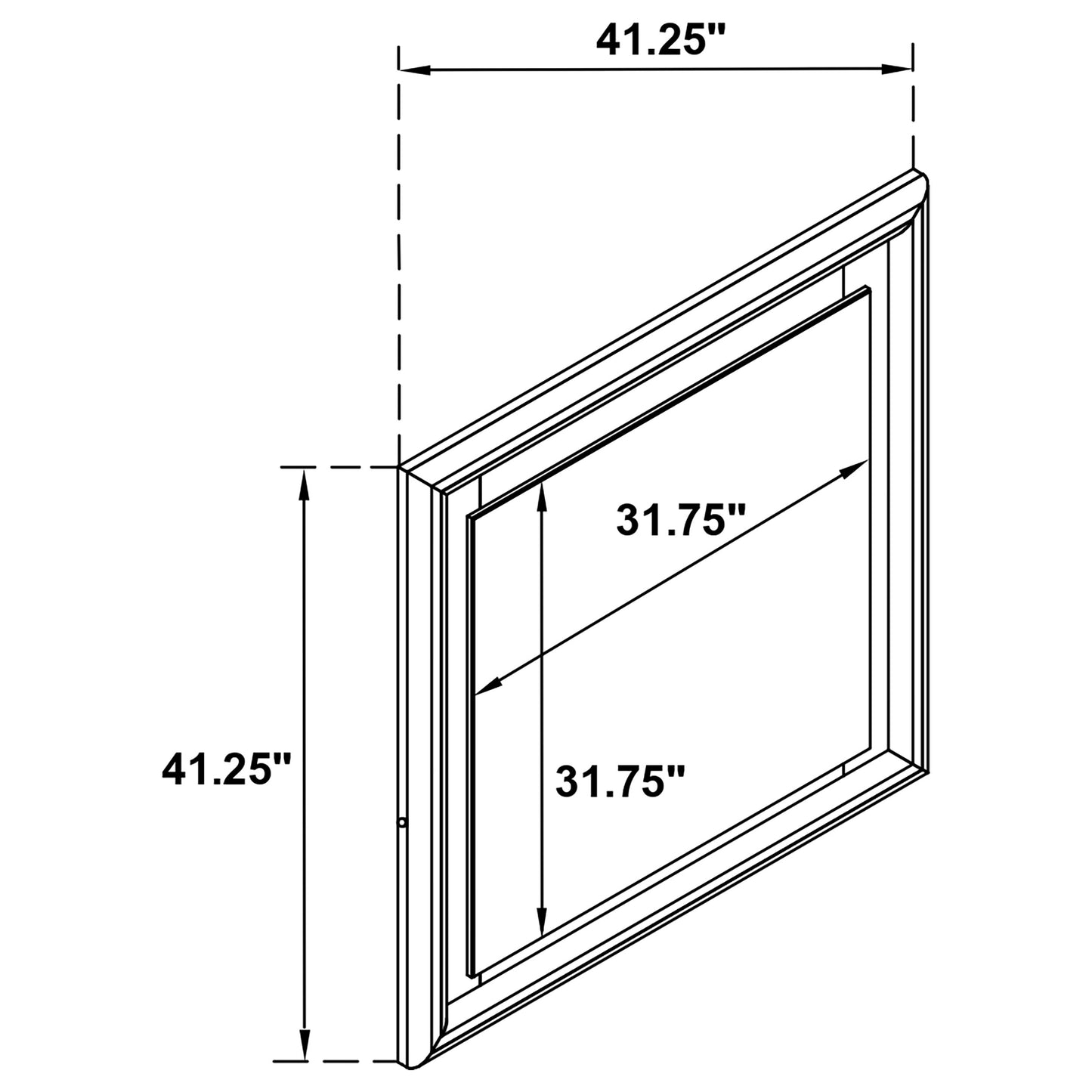 Cassia Dresser Mirror White High Gloss
