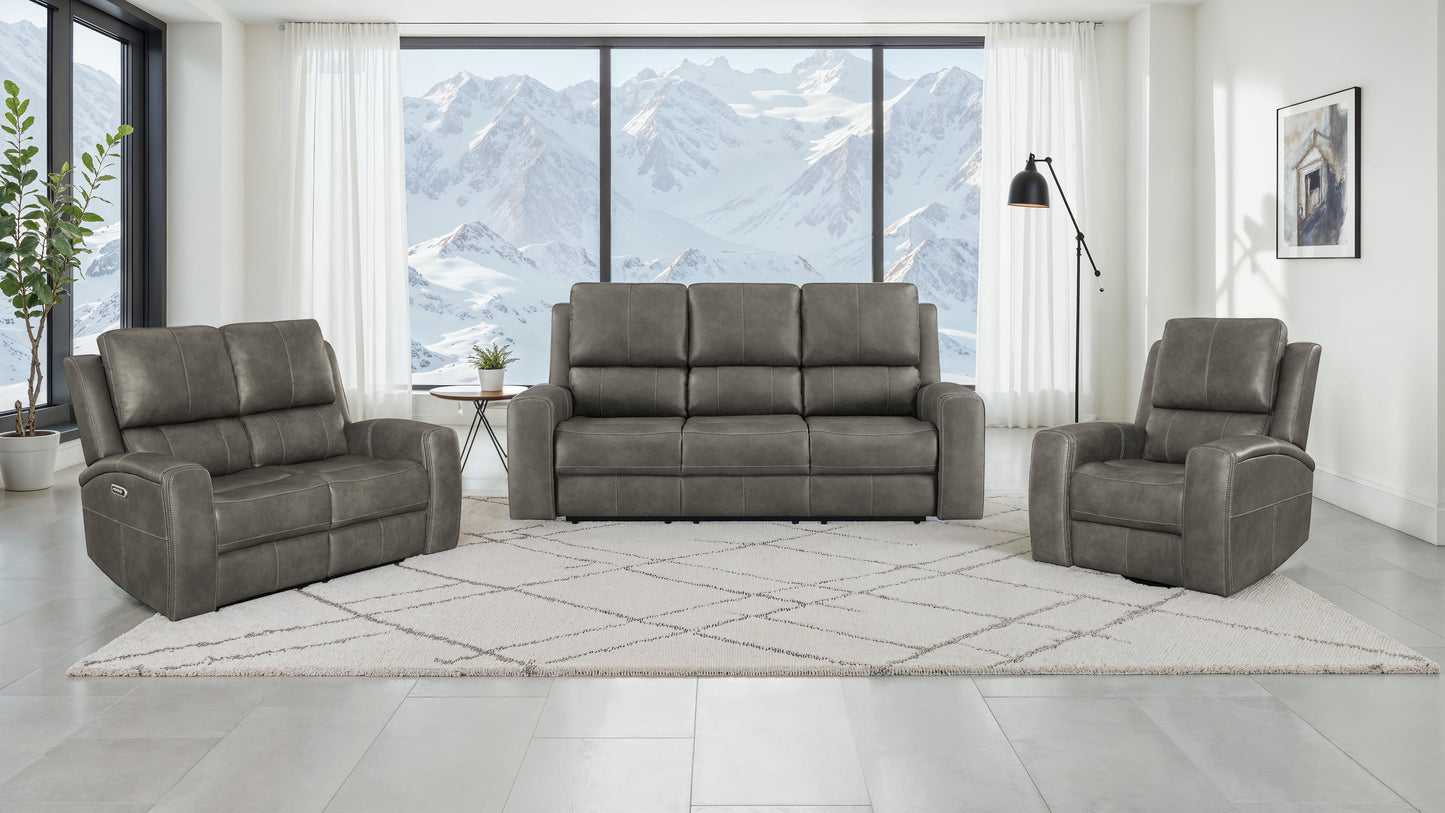 Brickston Triple Power Reclining Loveseat Charcoal