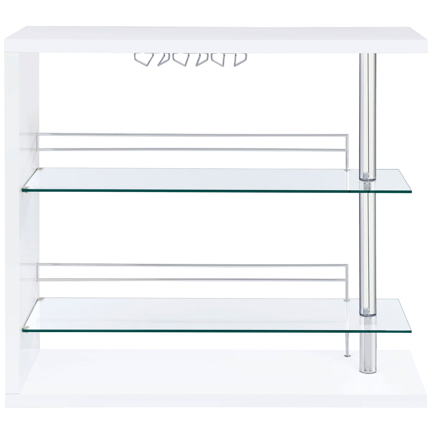 Prescott Rectangular 2-shelf Bar Unit Glossy White