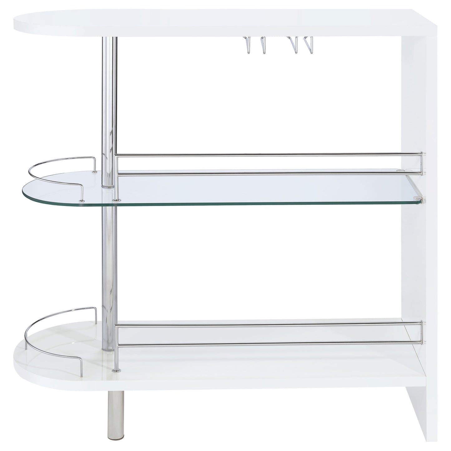 Adolfo 3-tier Bar Table Glossy White and Clear