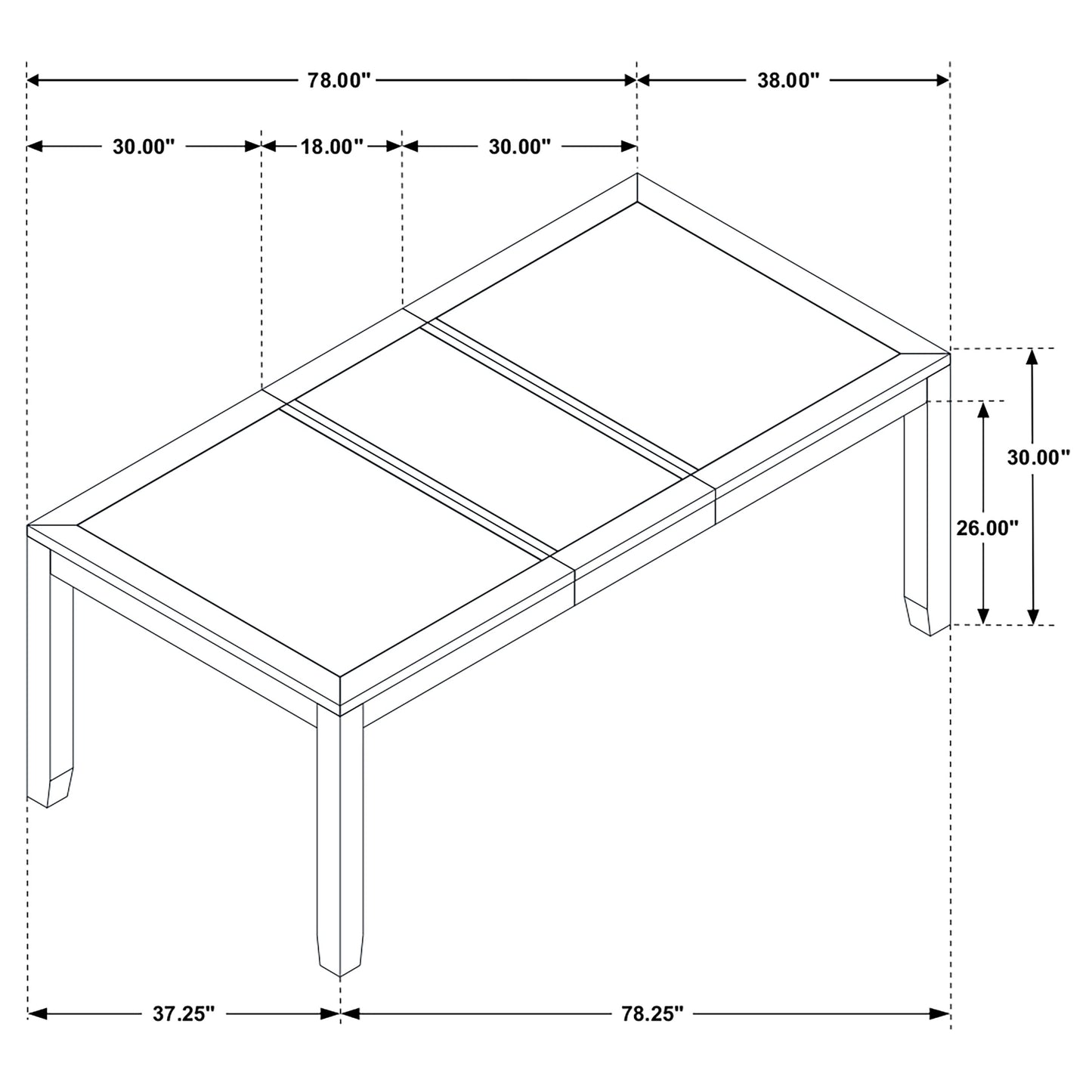 Elodie Rectangular Dining Table with Extension Grey and Black