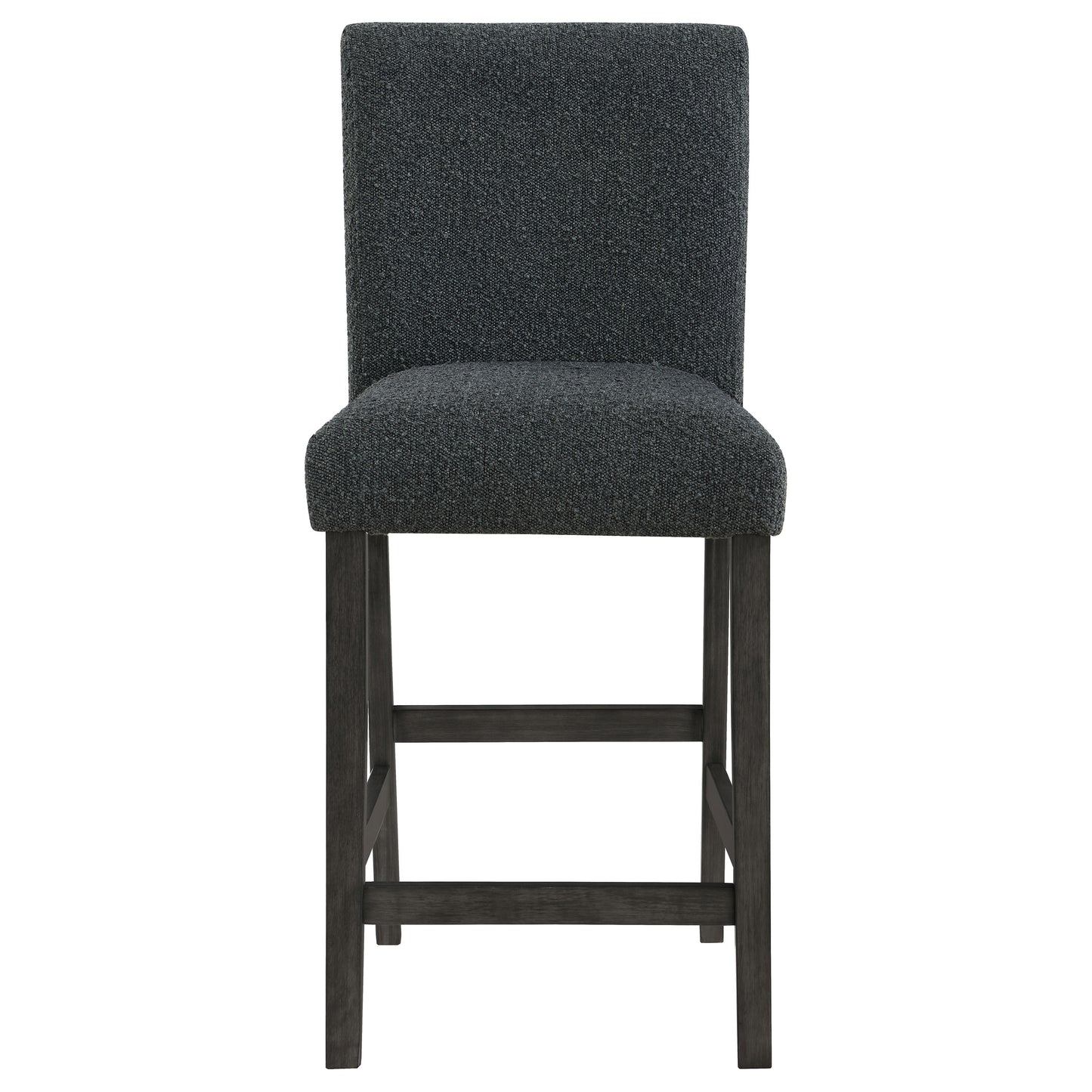 Alba Boucle Upholstered Counter Height Dining Chair Black and Charcoal Grey (Set of 2)