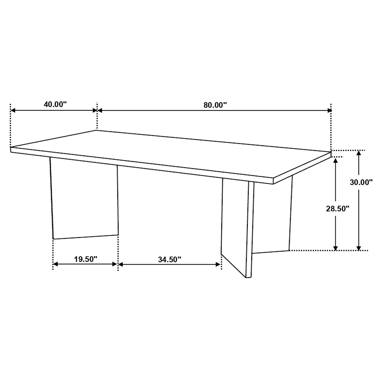 Tyler Rectangular Double V-Leg Dining Table Mango Brown