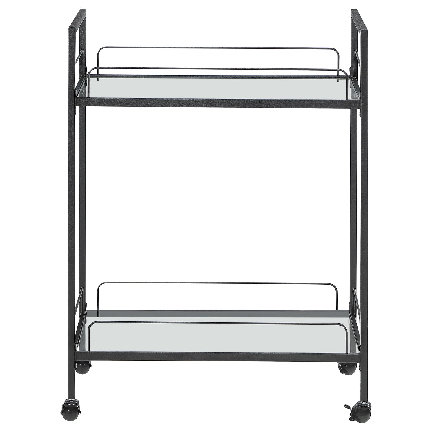 Curltis Serving Cart with Glass Shelves Clear and Black