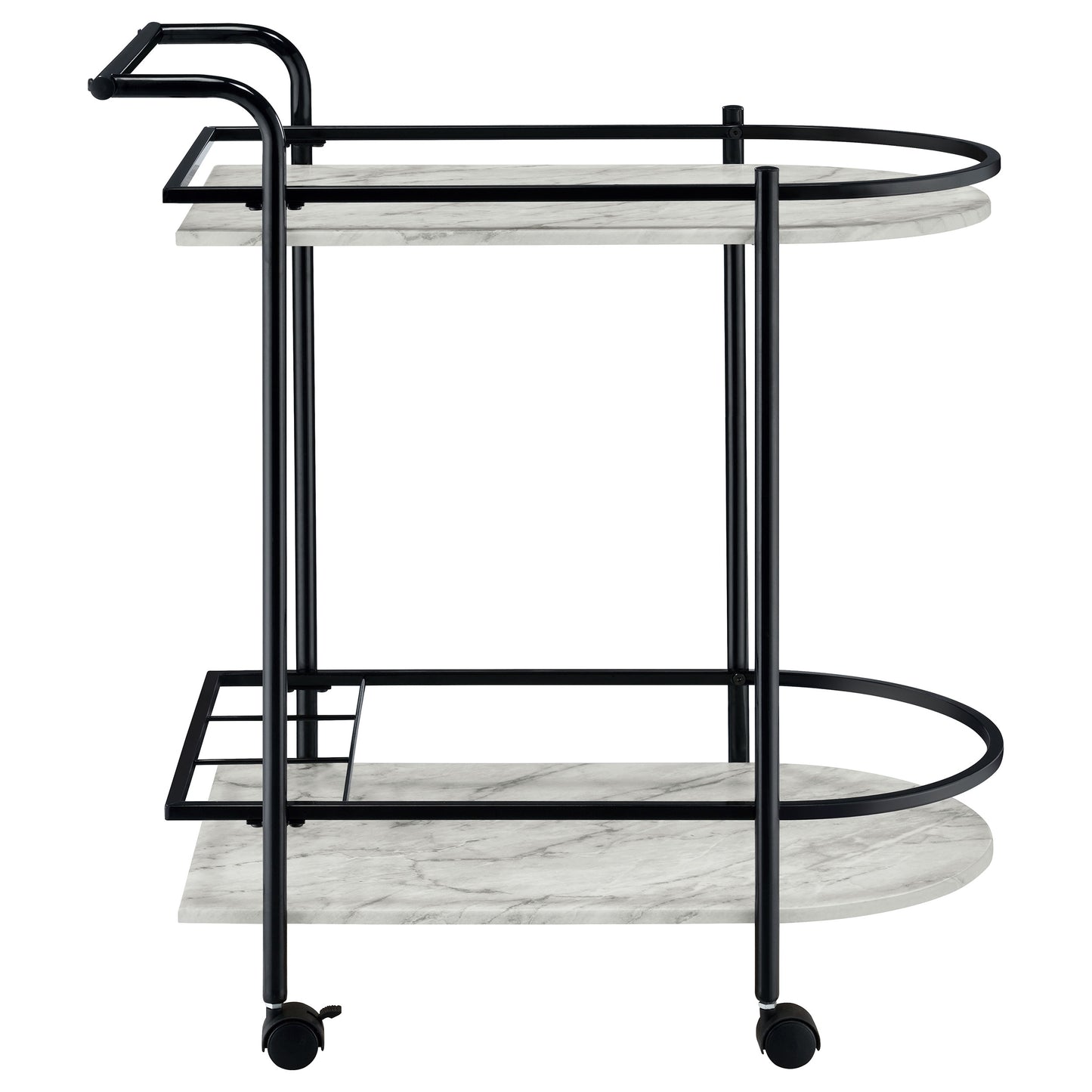 Desiree 2-tier Bar Cart with Casters Black