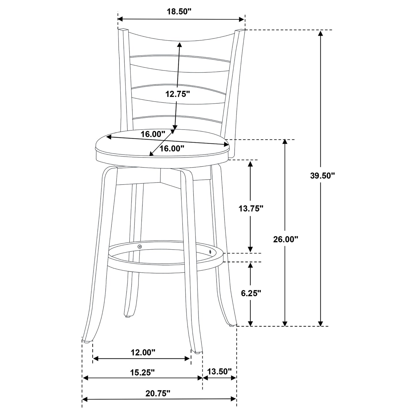 Murphy Ladder Back Counter Height Swivel Bar Stool Dark Cherry and Hunter Green