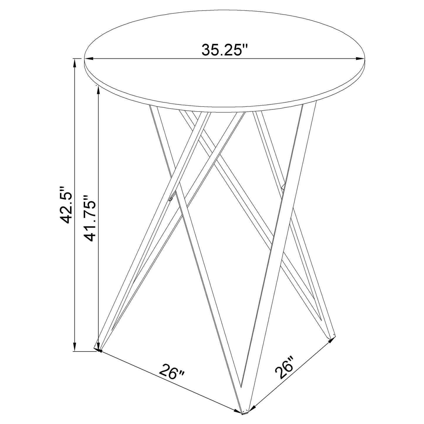 Bexter Faux Marble Round Top Bar Table White and Chrome