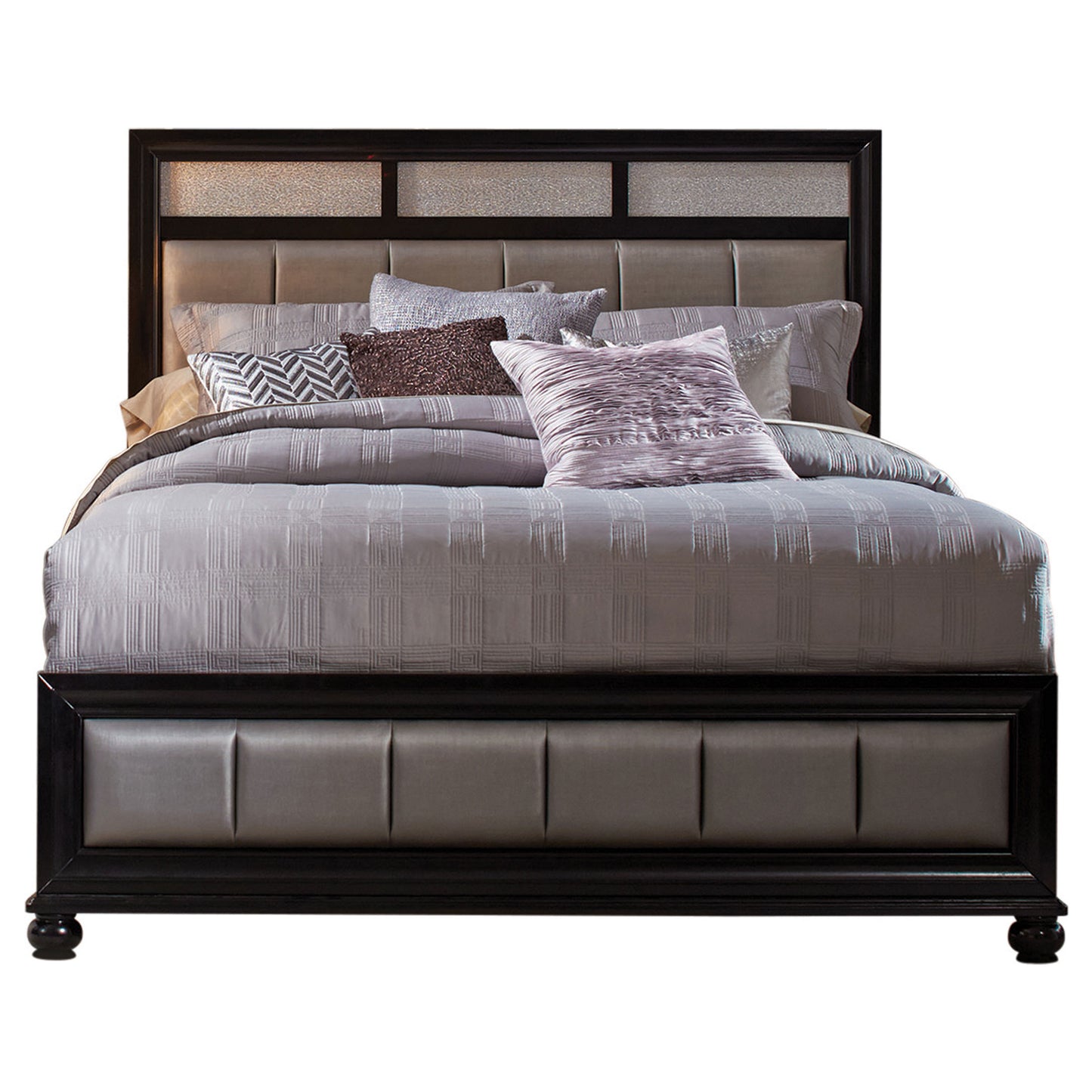 Barzini Wood Eastern King Panel Bed Black