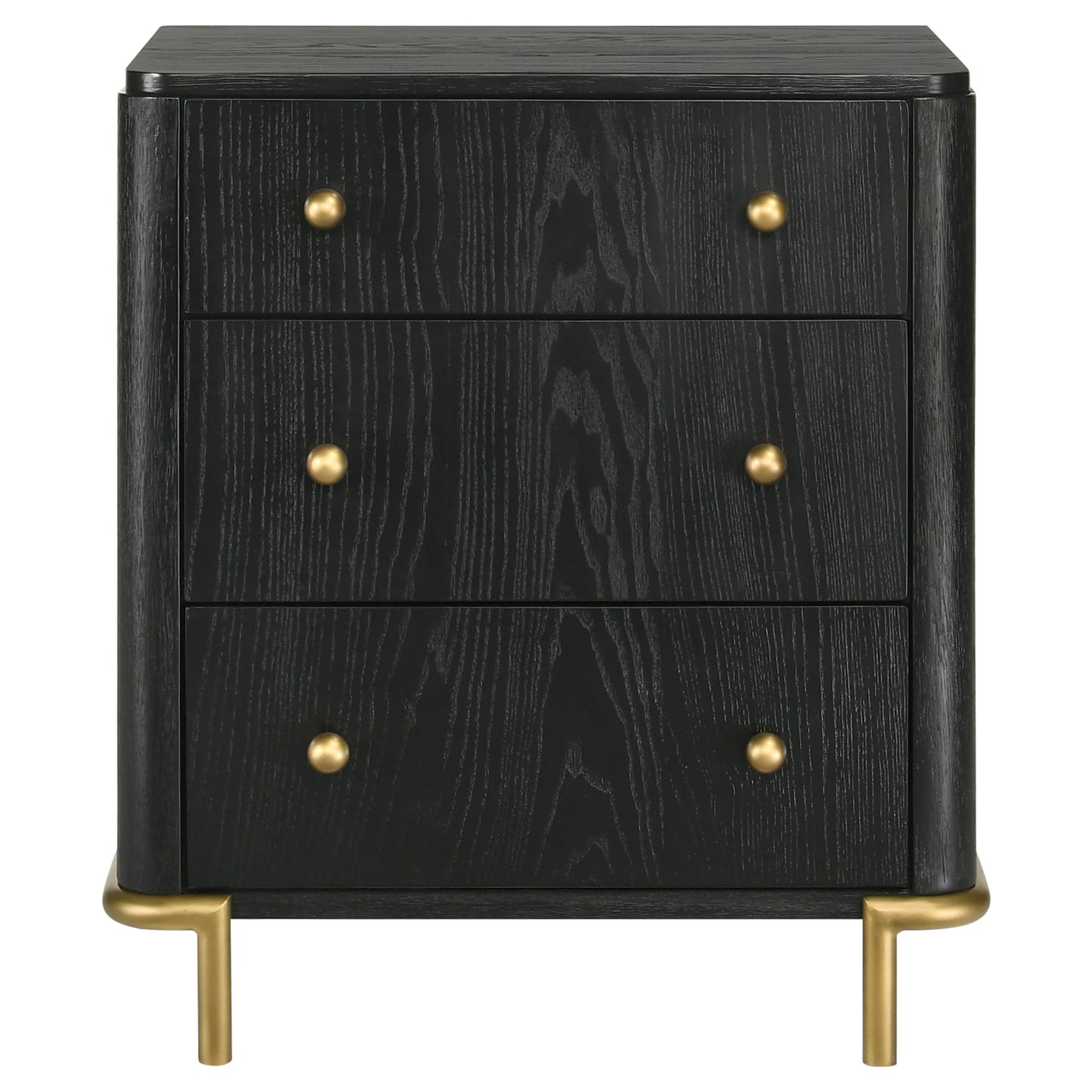 Arini 3-drawer Nightstand Black