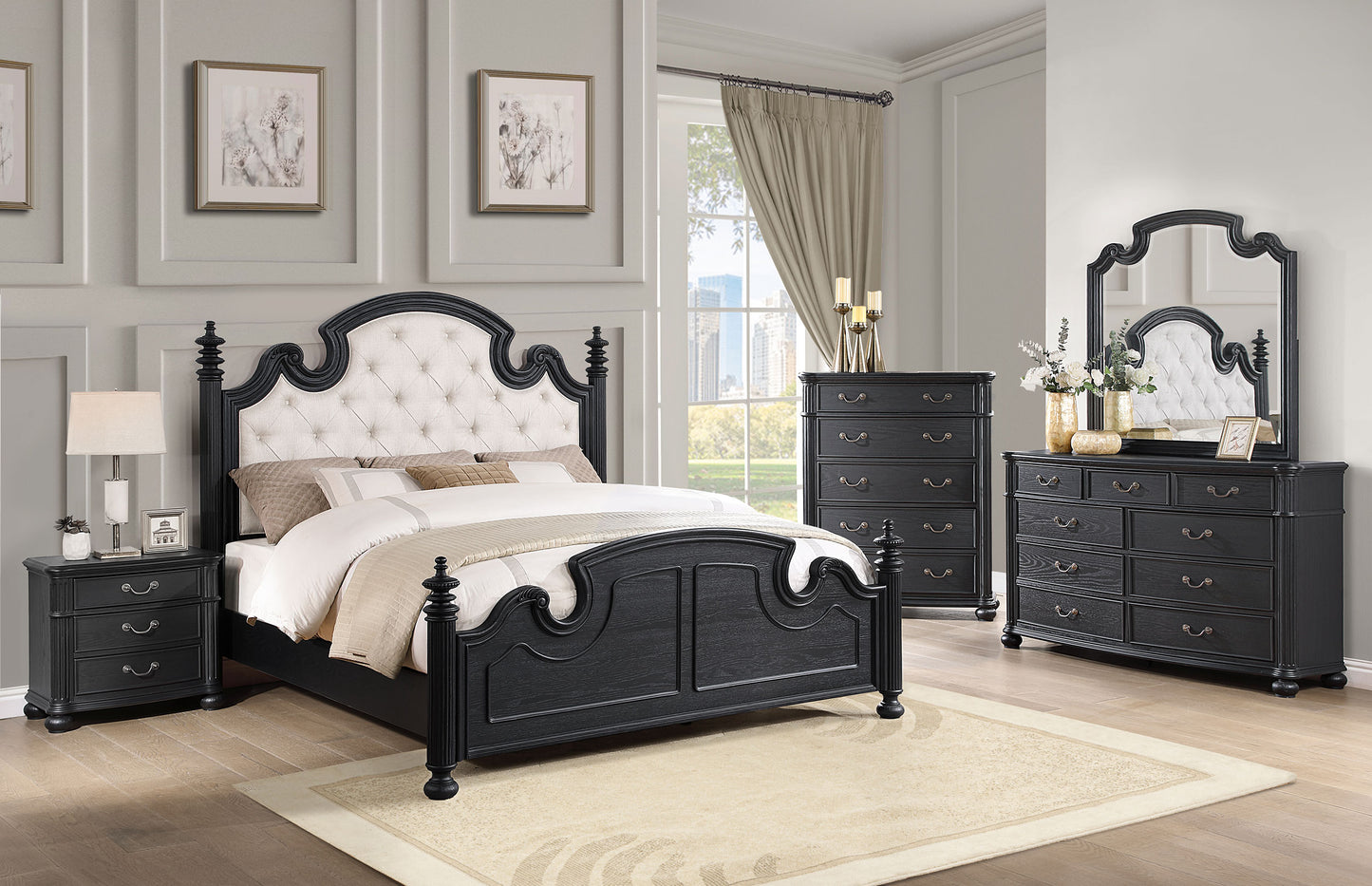 Celina 5-drawer Bedroom Chest Black