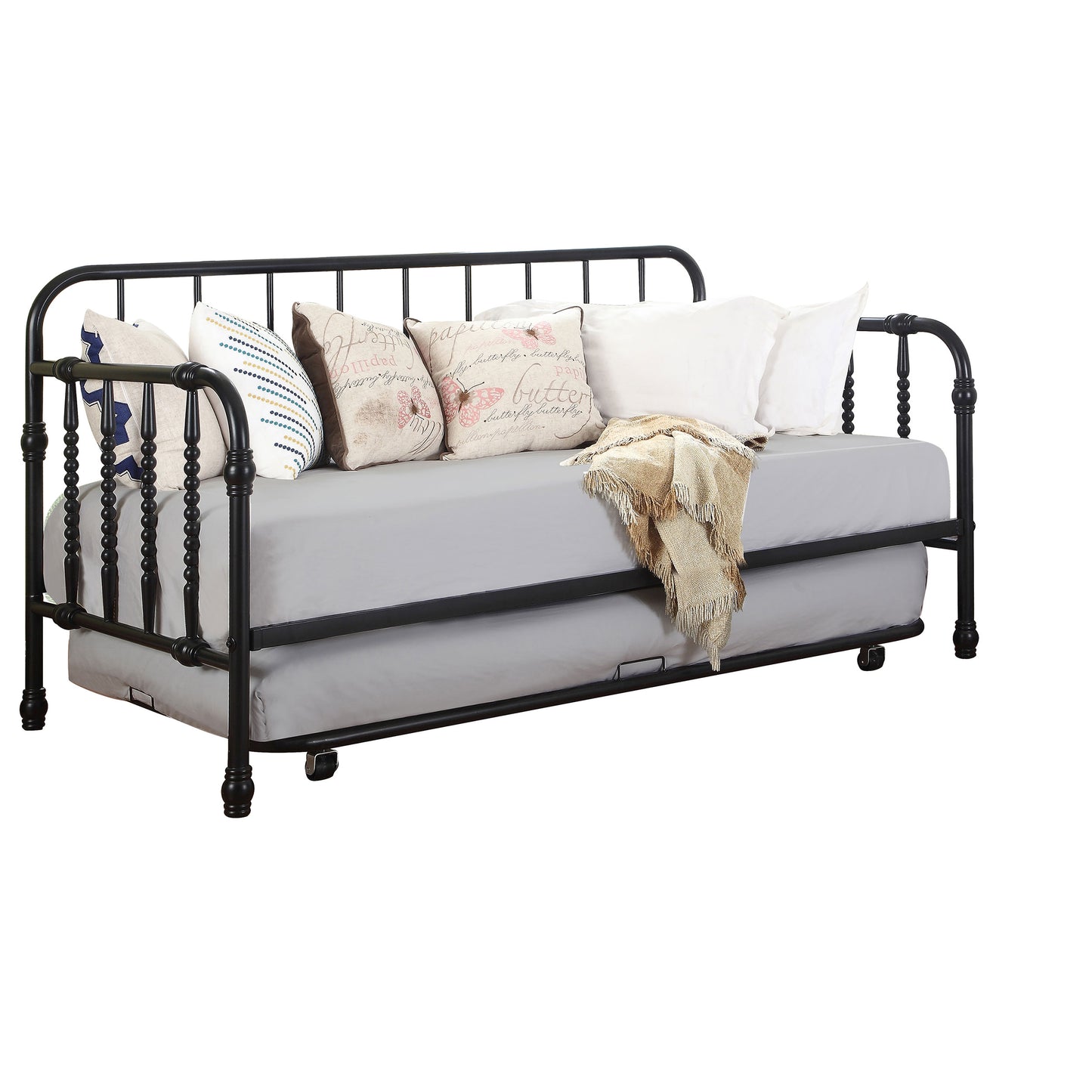 Marina Twin Metal Daybed with Trundle Black