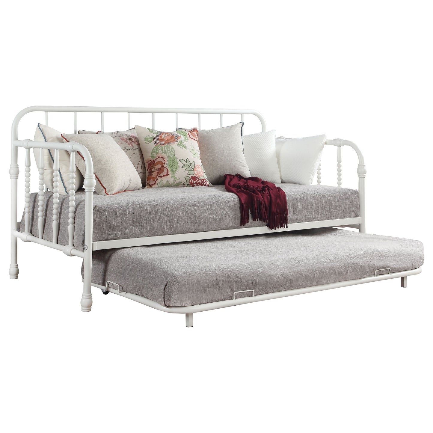 Marina Twin Metal Daybed with Trundle White