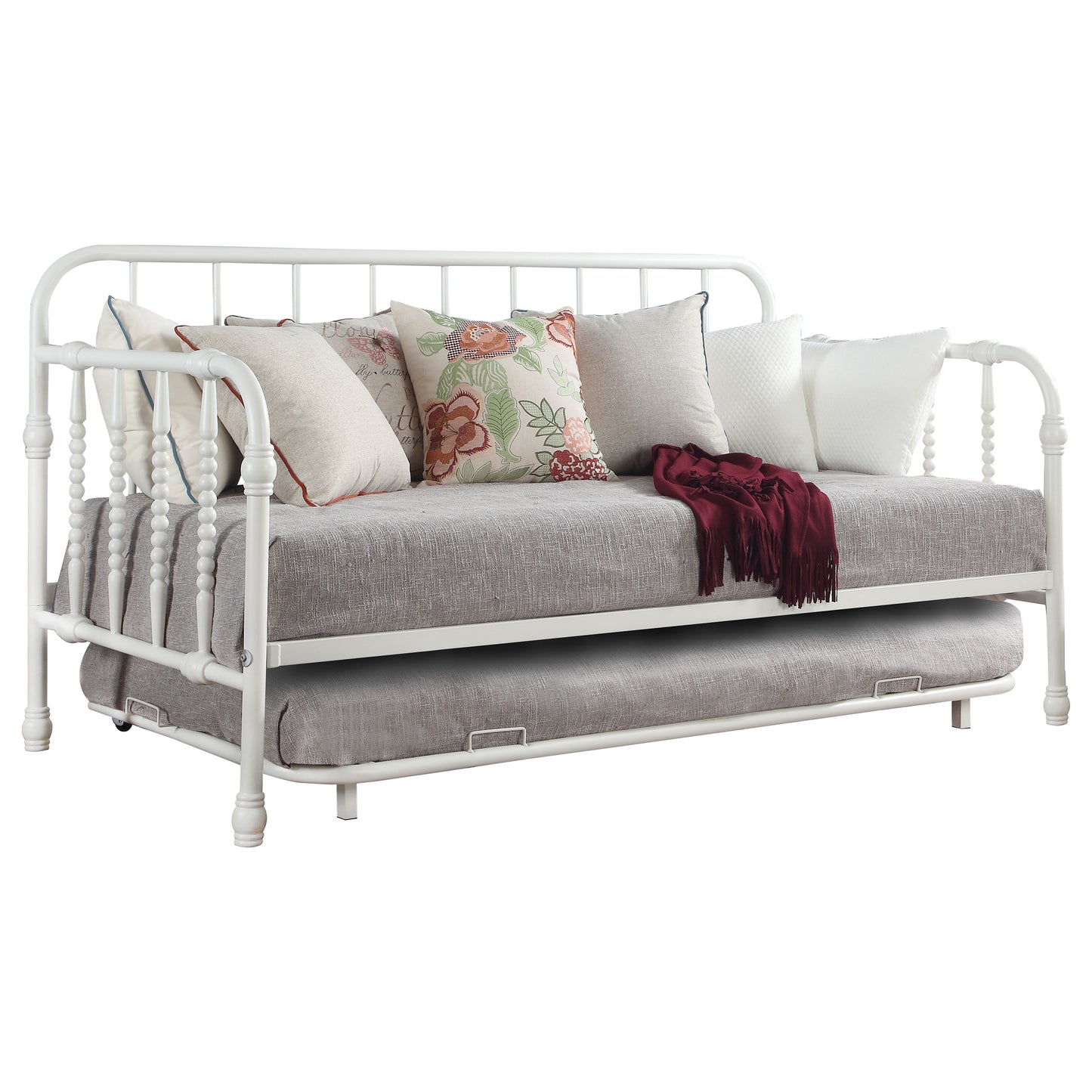 Marina Twin Metal Daybed with Trundle White