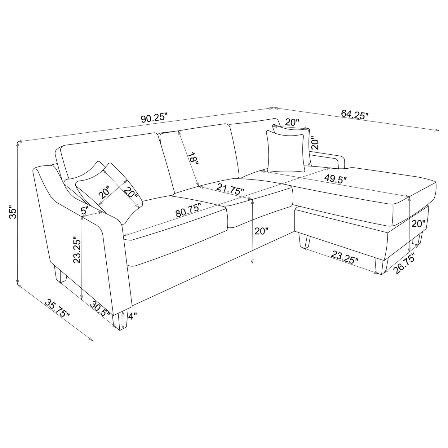 Mcloughlin Upholstered Sectional Platinum