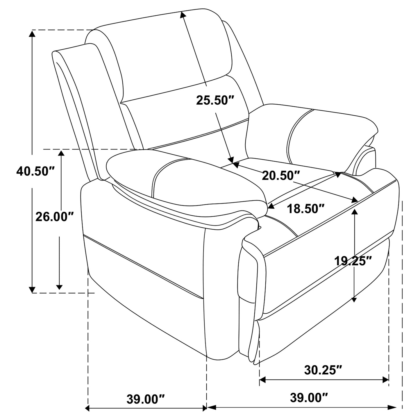 Ellington 3-piece Upholstered Padded Arm Sofa Set Dark Brown