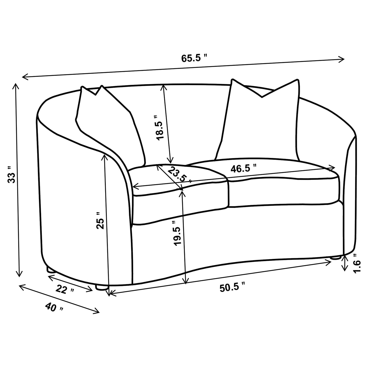 Rainn Upholstered Tight Back Loveseat Latte