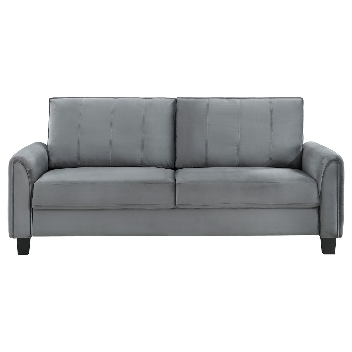 Davis  2-piece Upholstered Rolled Arm Sofa Grey