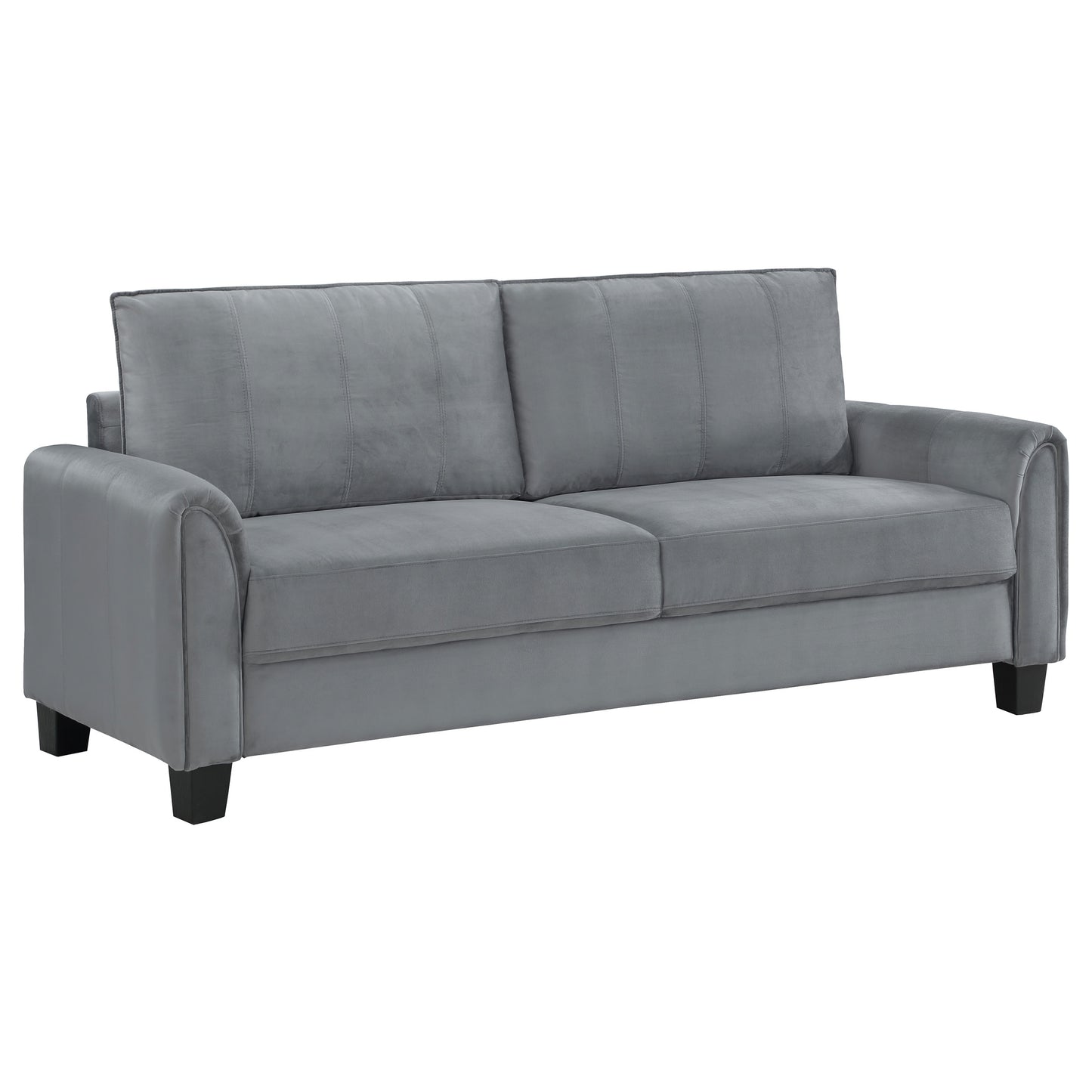 Davis  3-piece Upholstered Rolled Arm Sofa Grey