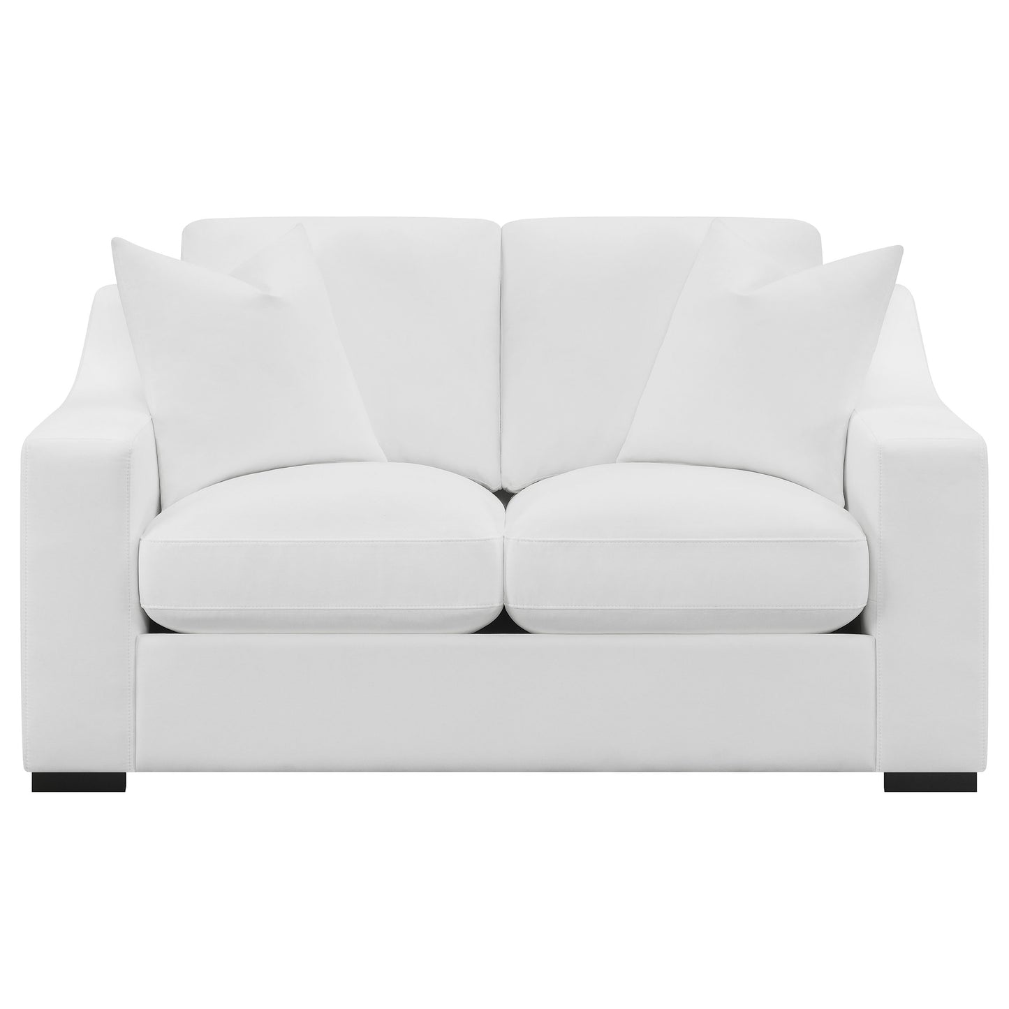 Ashlyn Upholstered Sloped Arms Loveseat White