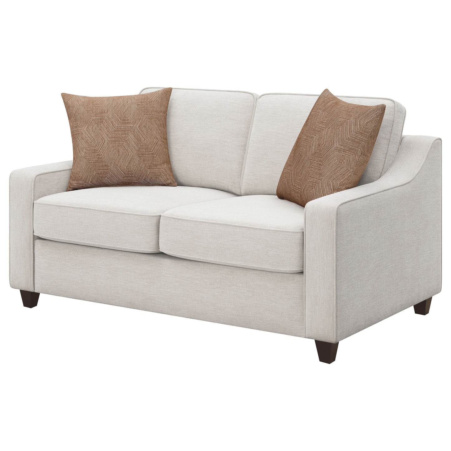 Christine Upholstered Cushion Back Loveseat Beige