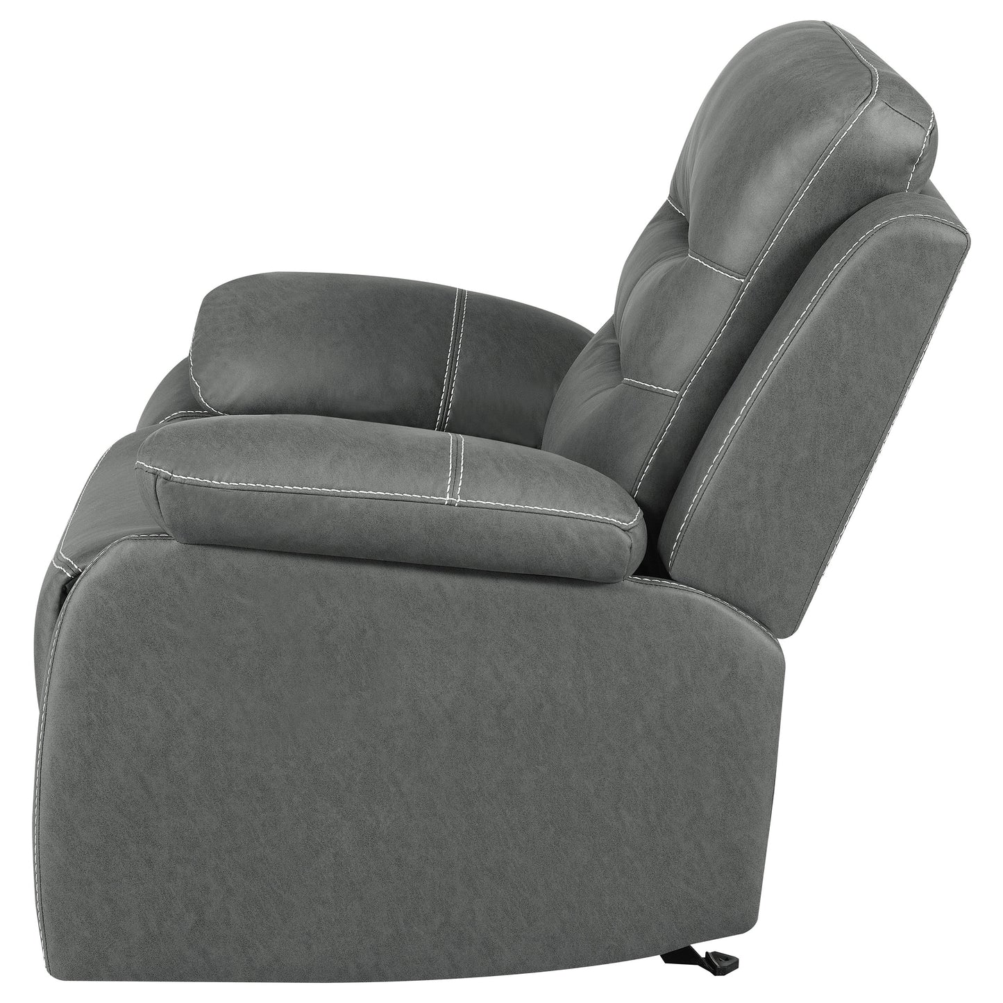 Nova Upholstered Glider Recliner Chair Dark Grey