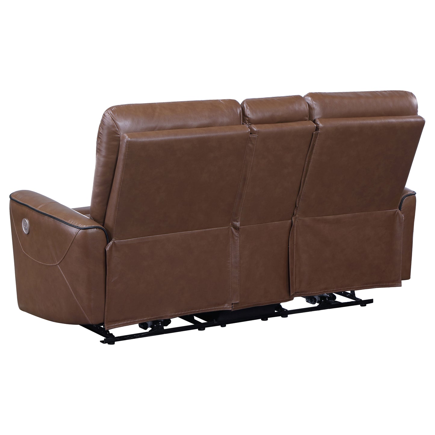 Greenfield 3-piece Upholstered Power Reclining Sofa Set Saddle Brown