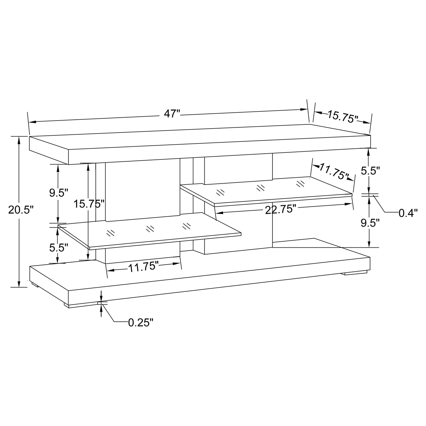 Cogswell 2-shelf Wood 47-inch TV Stand White High Gloss