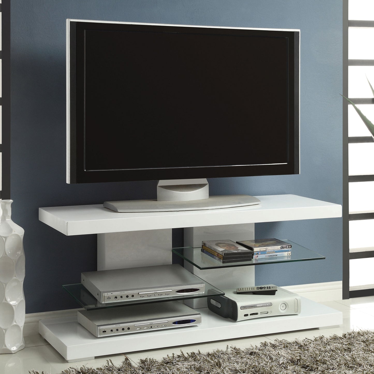 Cogswell 2-shelf Wood 47-inch TV Stand White High Gloss