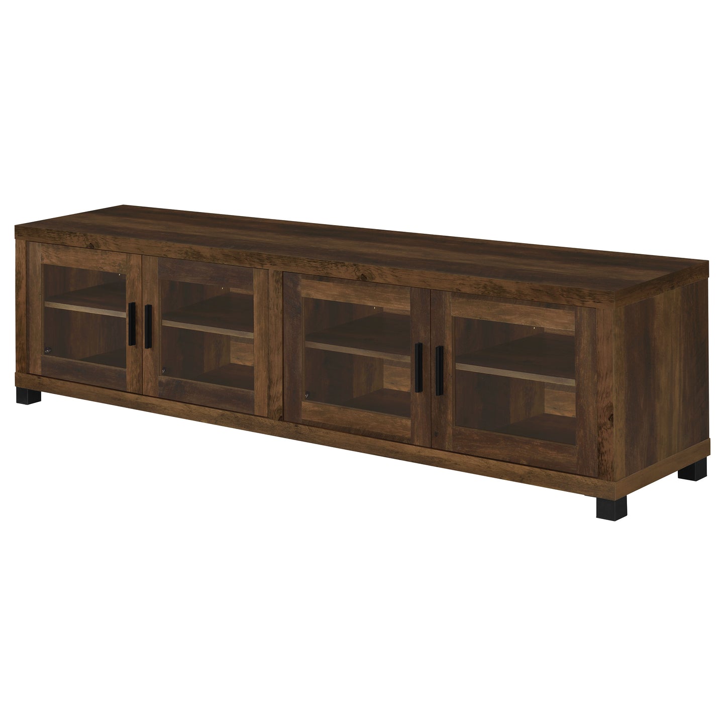 Sachin Rectangular TV Console with Glass Doors