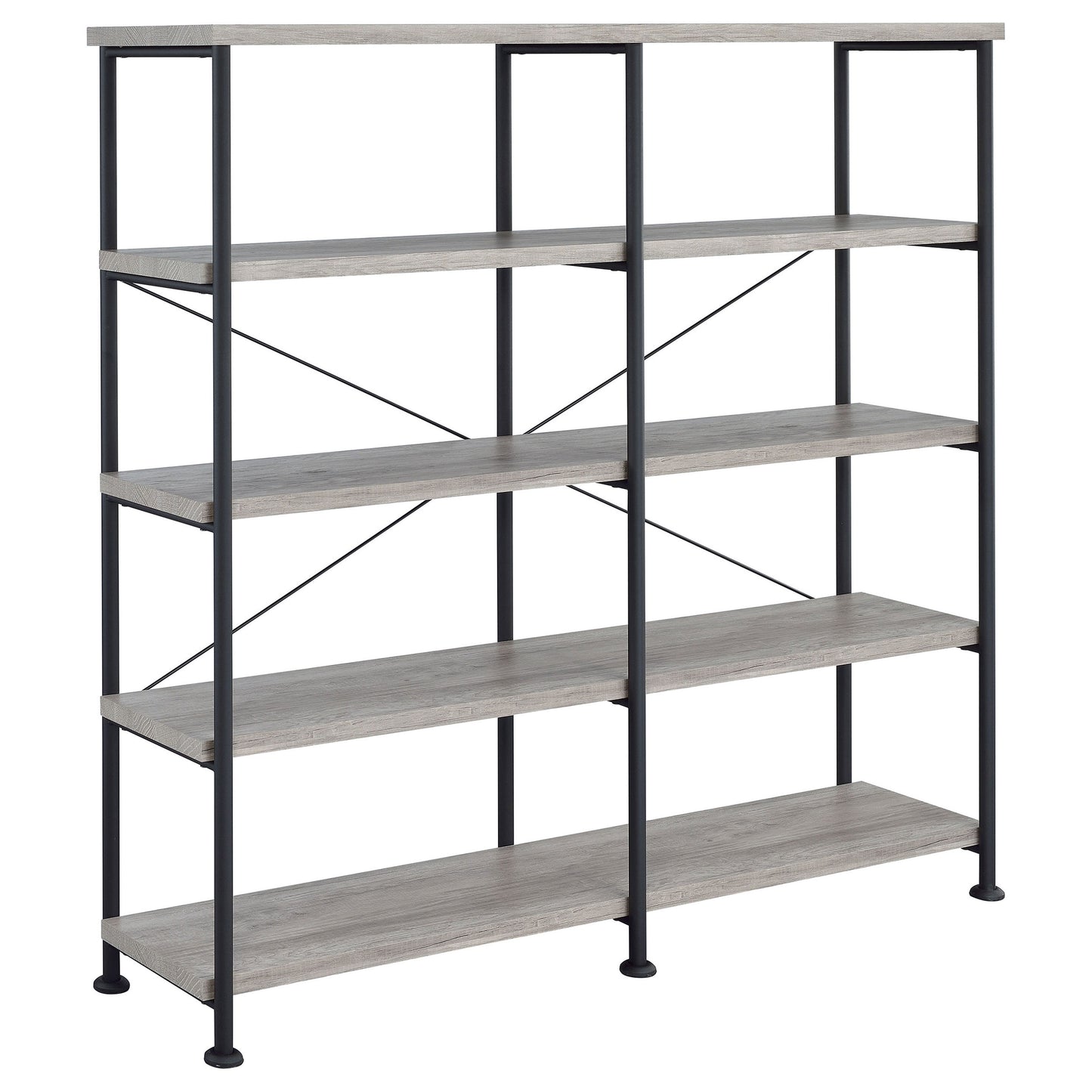 Analiese 4-shelf Open Bookcase Grey Driftwood