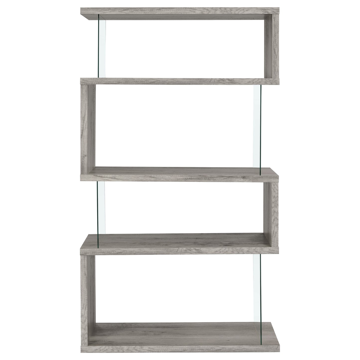 Emelle 4-shelf Bookcase with Glass Panels