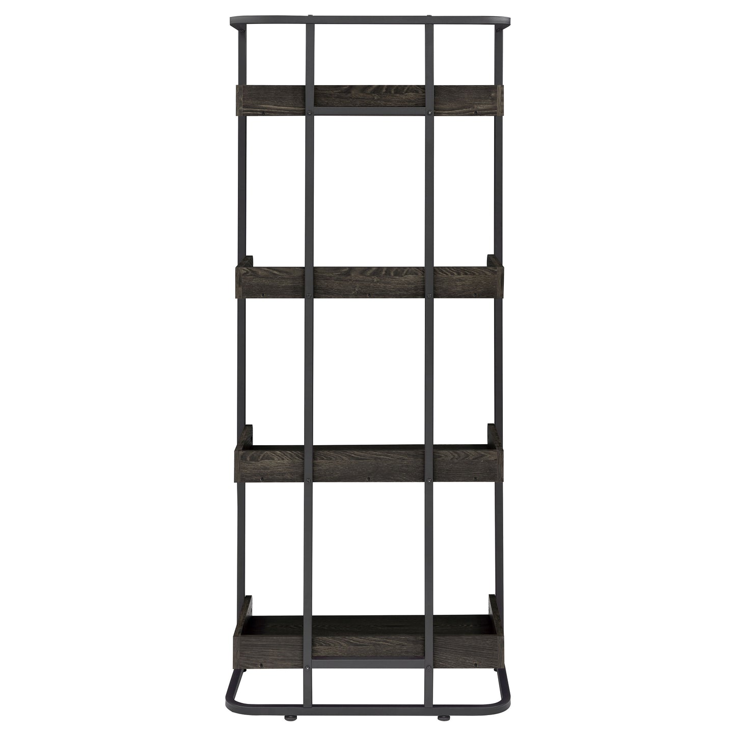 Ember 4-shelf Bookcase Dark Oak and Sandy Black